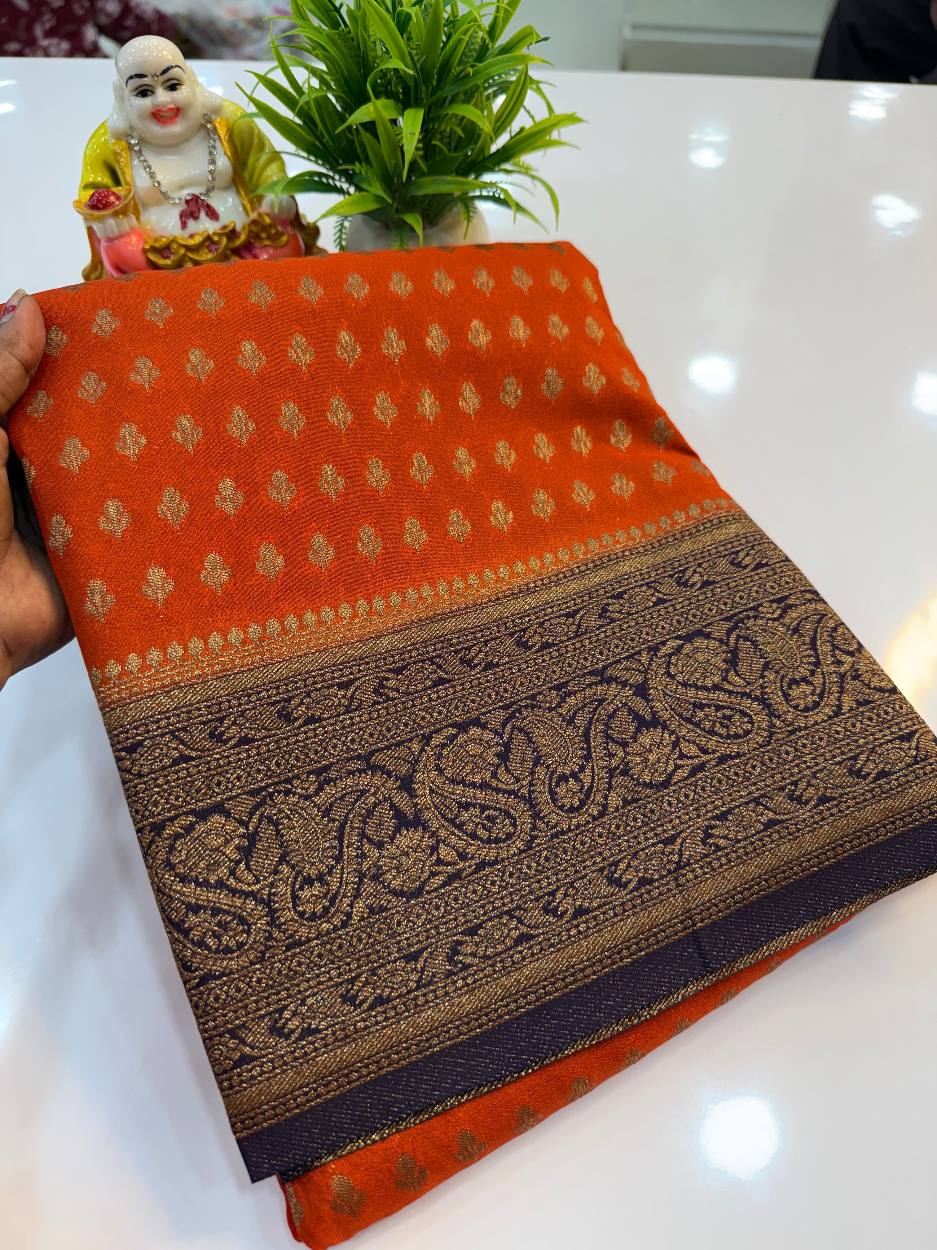 Premium Georgette Saree with Buttas | Rich Pallu & Butta Blouse