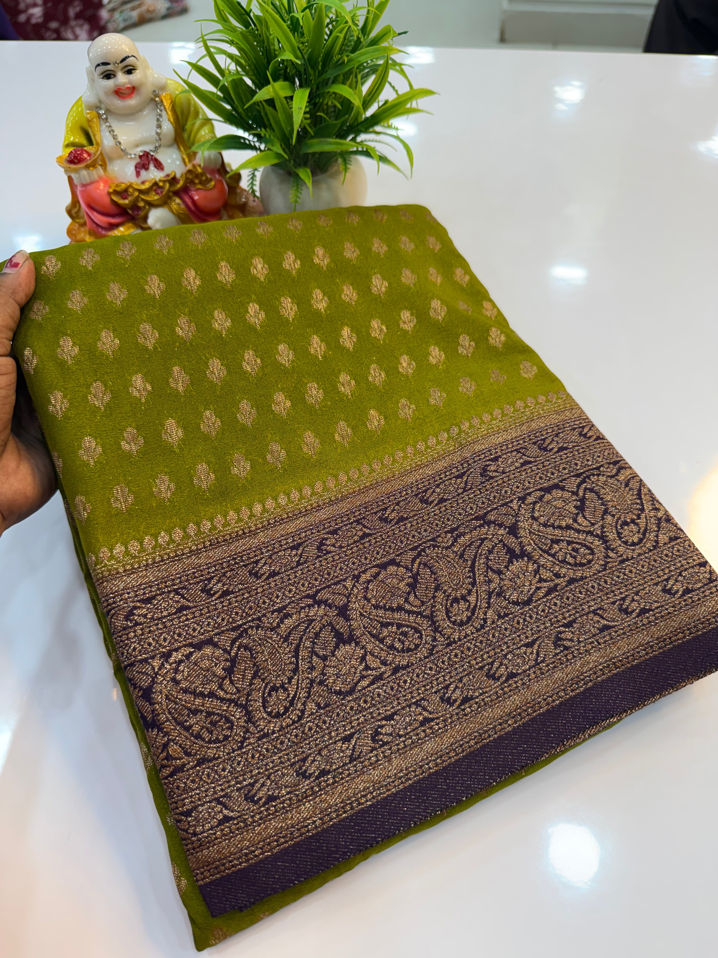 Premium Georgette Saree with Buttas | Rich Pallu & Butta Blouse