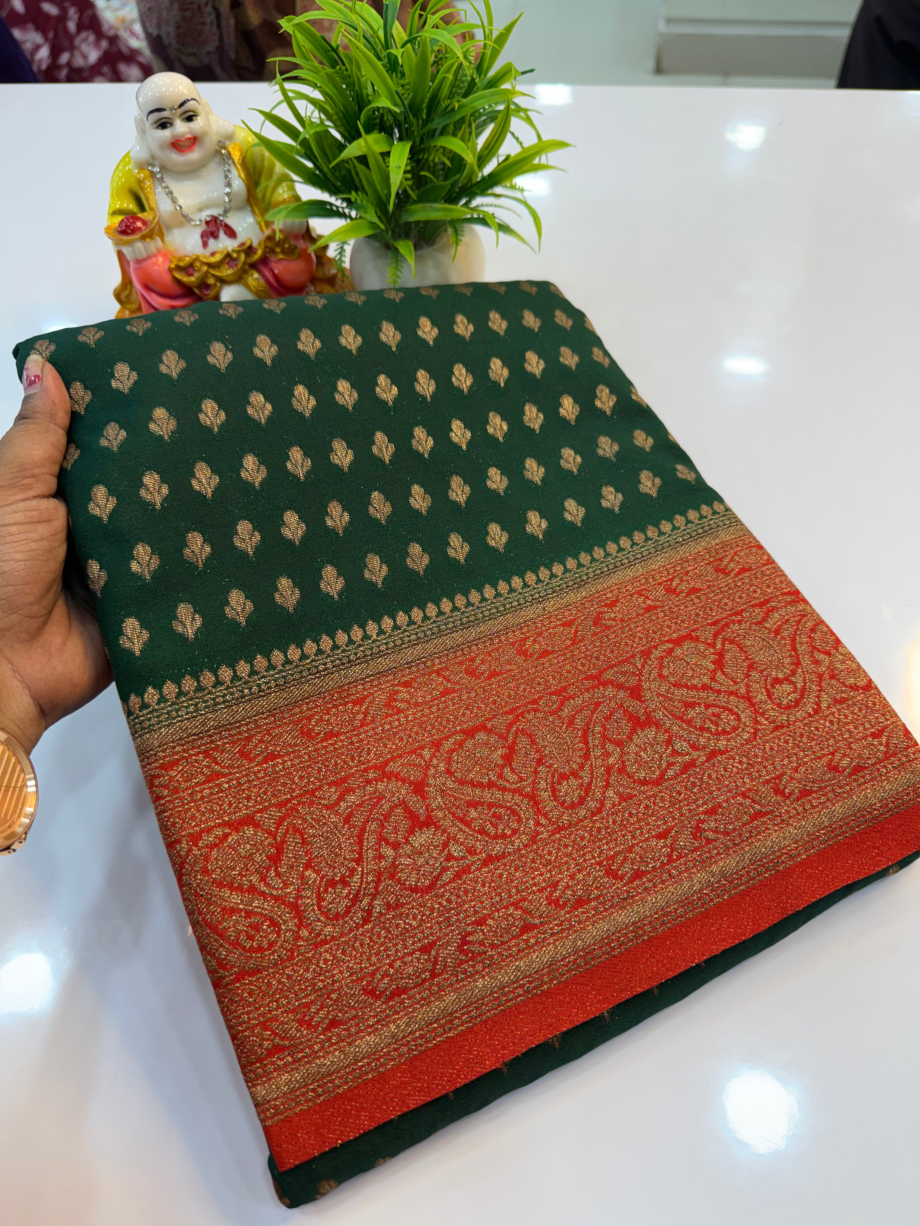 Premium Georgette Saree with Buttas | Rich Pallu & Butta Blouse