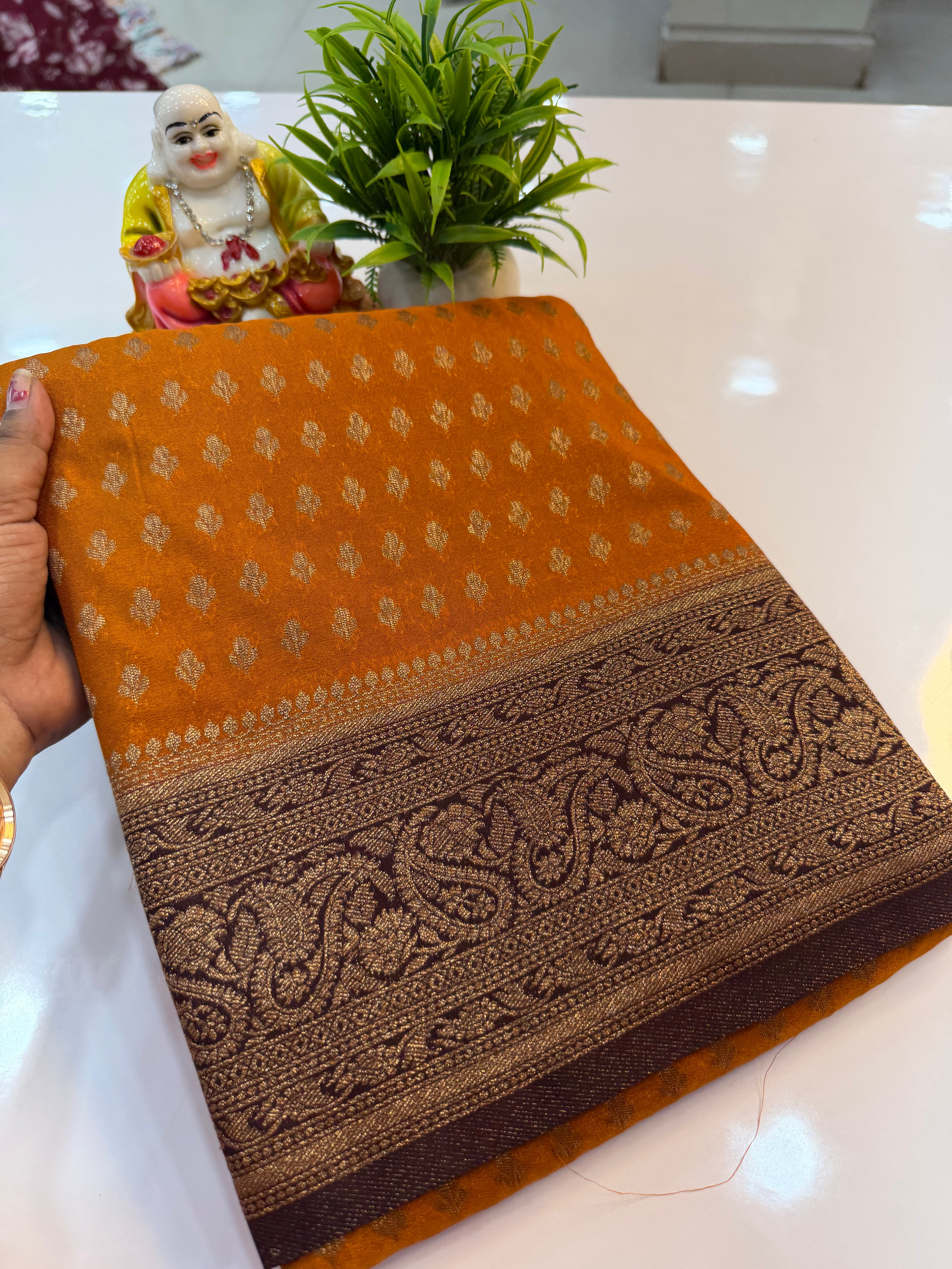 Premium Georgette Saree with Buttas | Rich Pallu & Butta Blouse