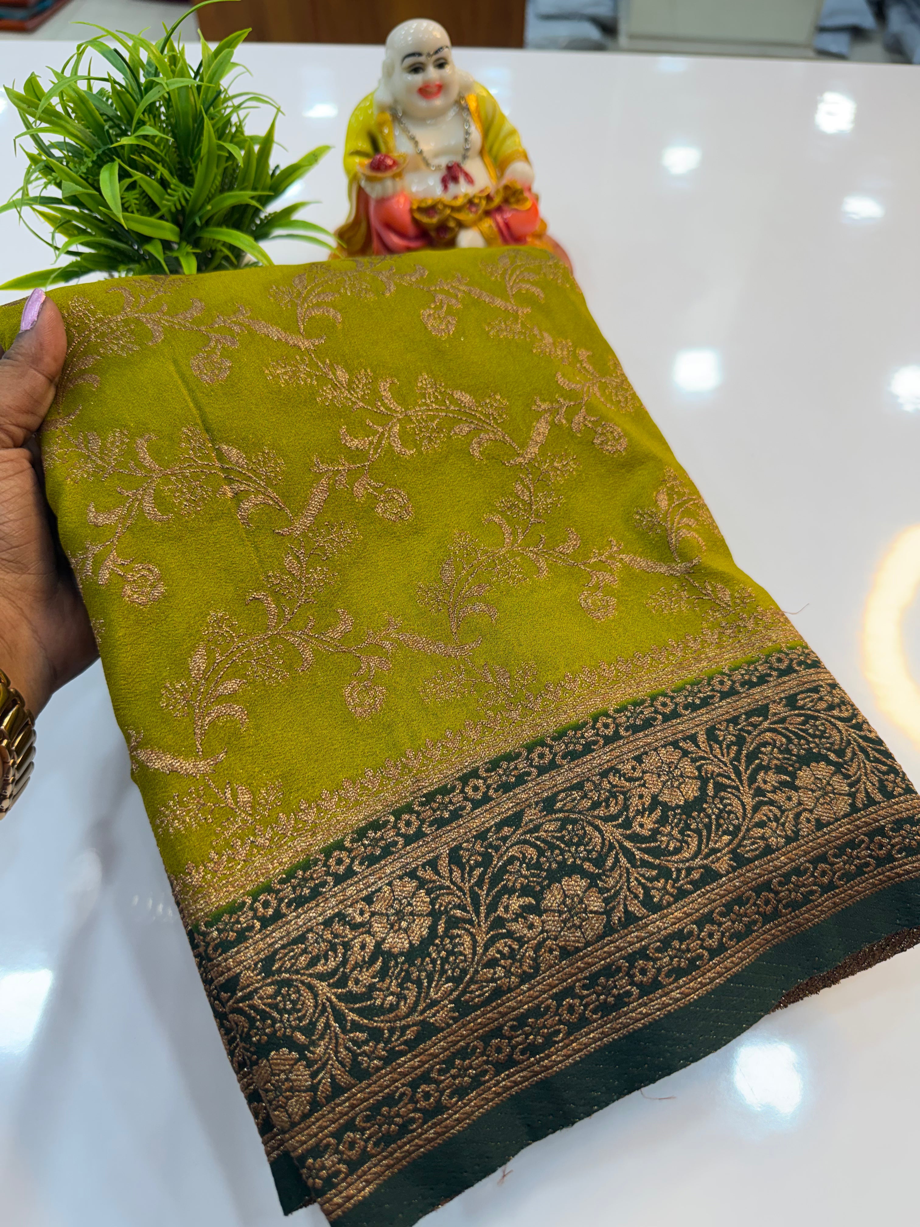 Premium Georgette Saree with Meenakari Pattern & Premium Coco Zari | Padmavathi Silks and Sarees