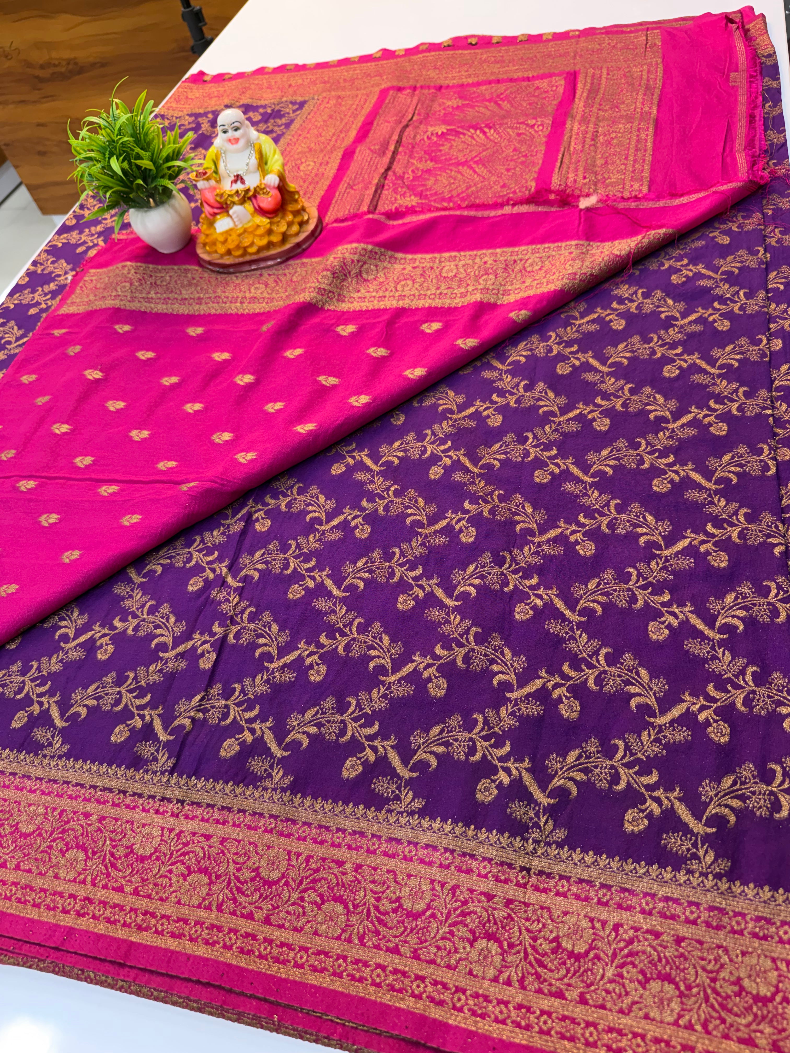 Premium Georgette Saree with Meenakari Pattern & Premium Coco Zari | Padmavathi Silks and Sarees