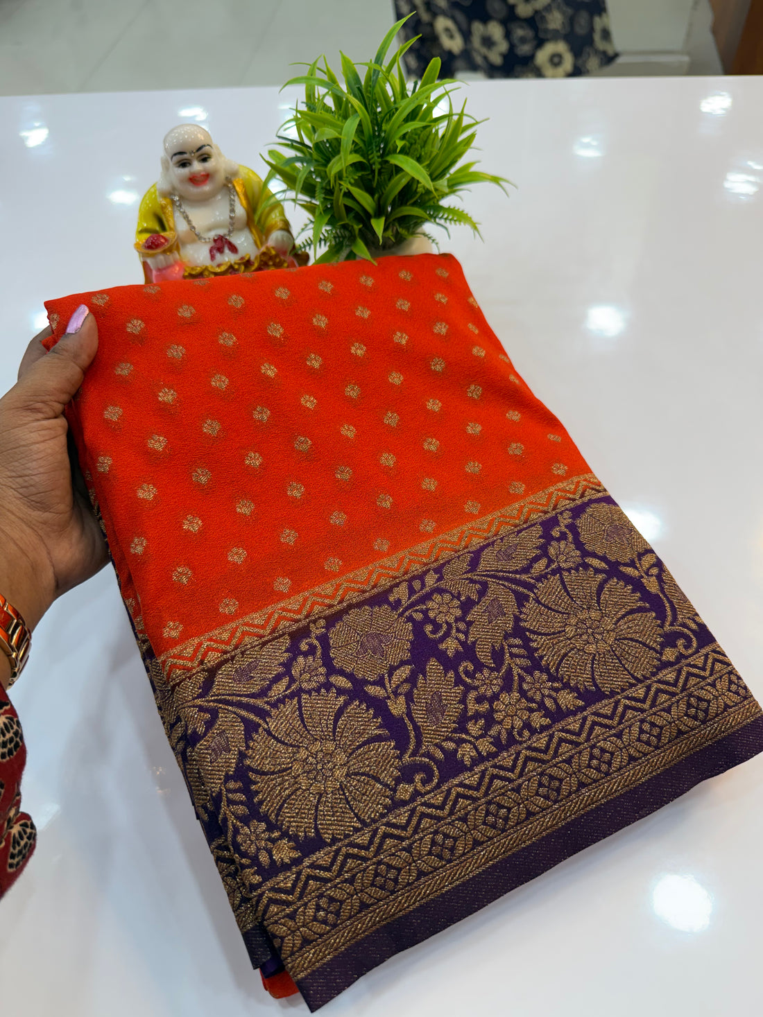 premium georgette saree with buttas with rich pallu need shopify made from padmavathi silks nad sarees