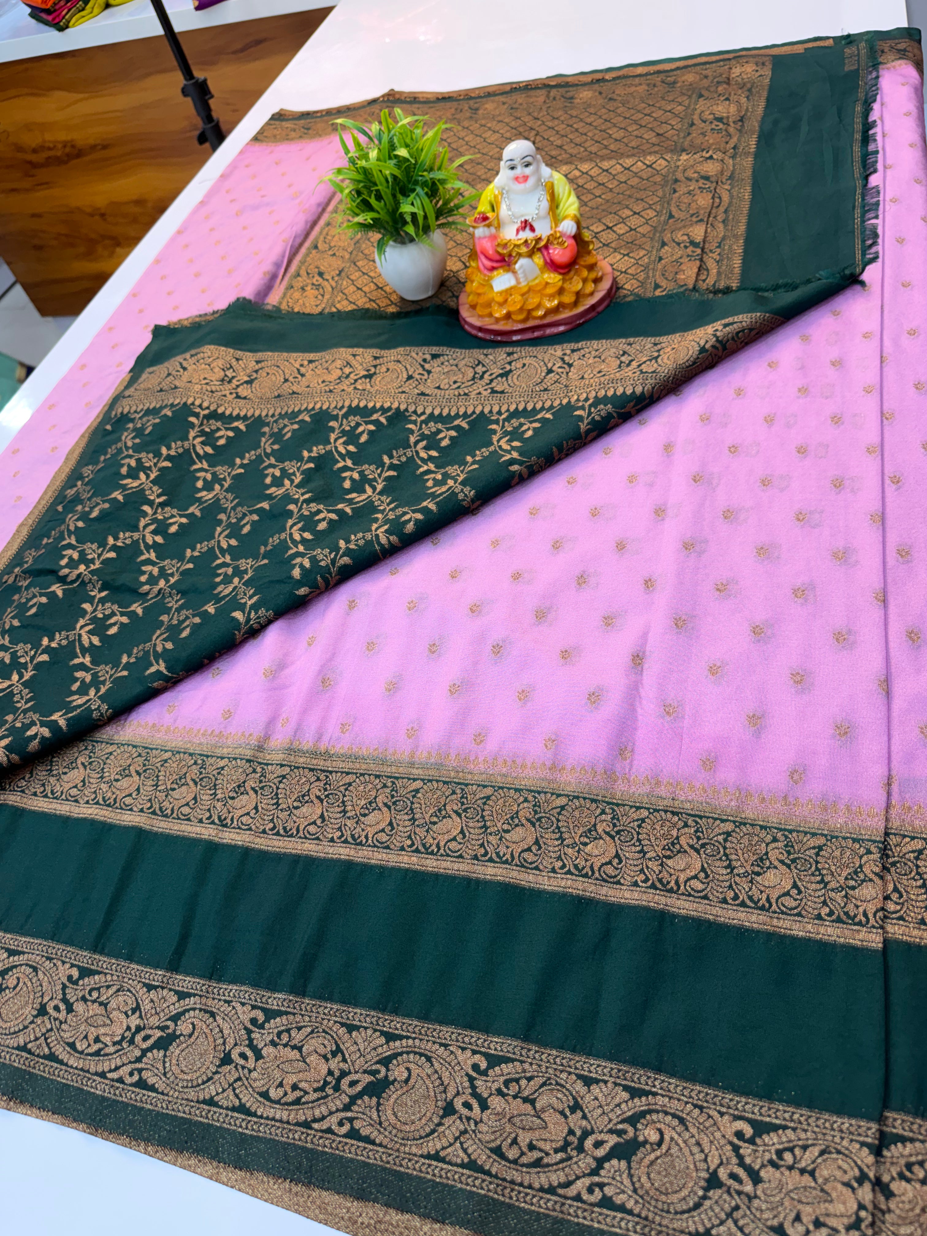 Premium Georgette Saree with Beautiful Buttas & Rich Pallu | Padmavathi Silks and Sarees Product Descriptio