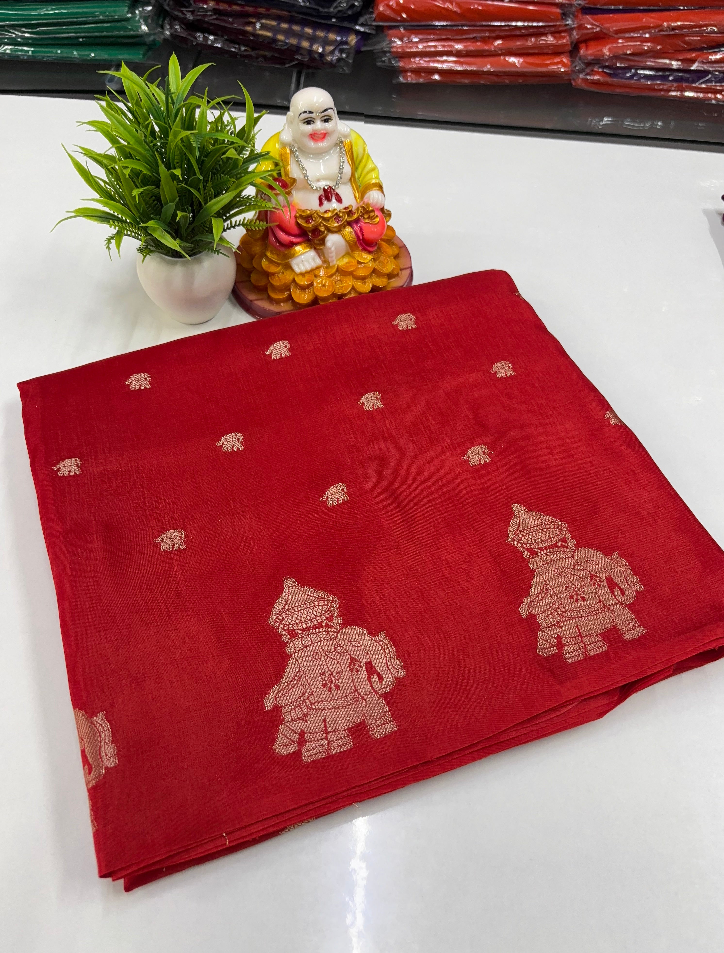 Premium Viscose Saree with Elegant Elephant Theme
