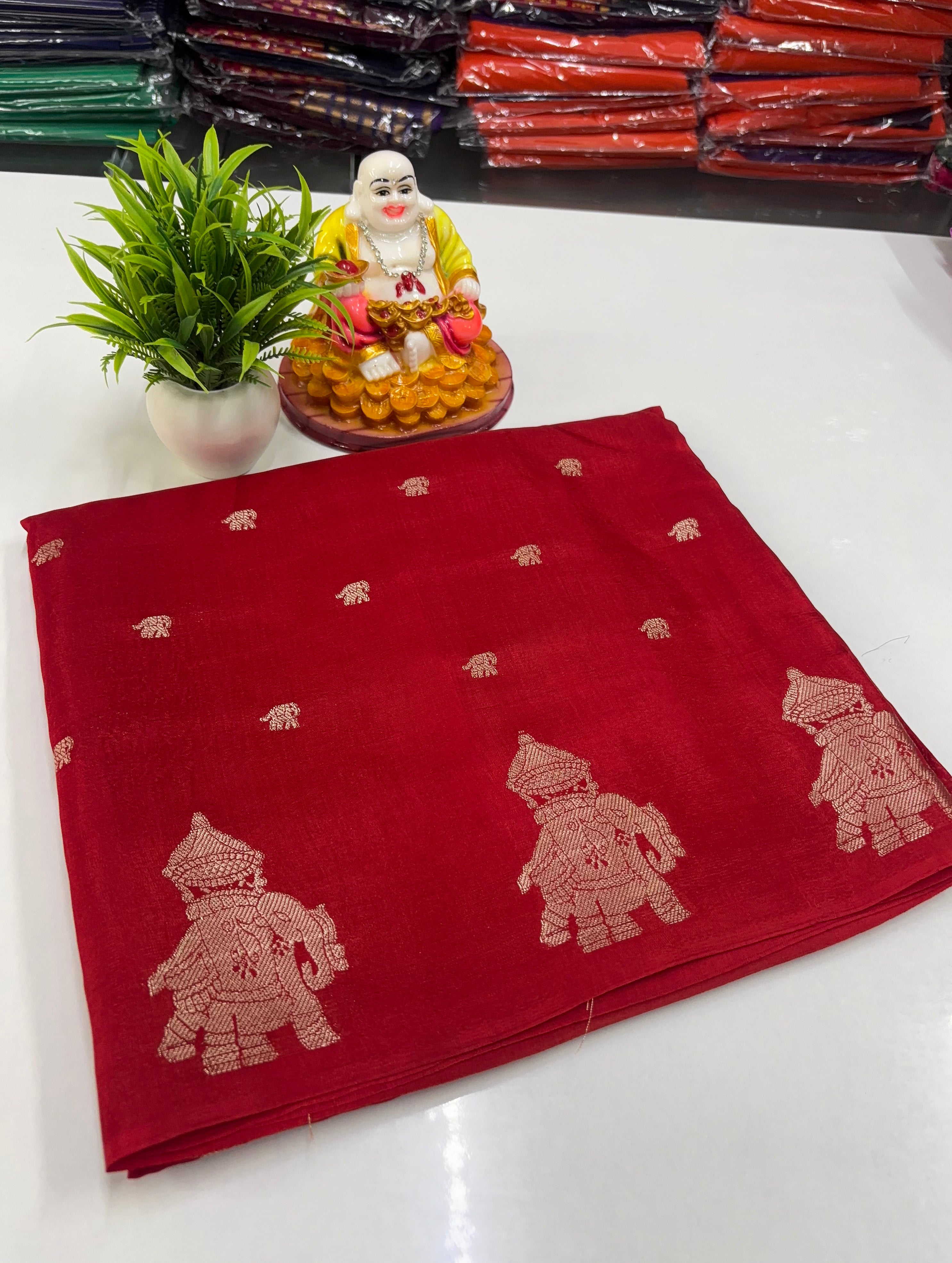 Premium Viscose Saree with Elegant Elephant Theme