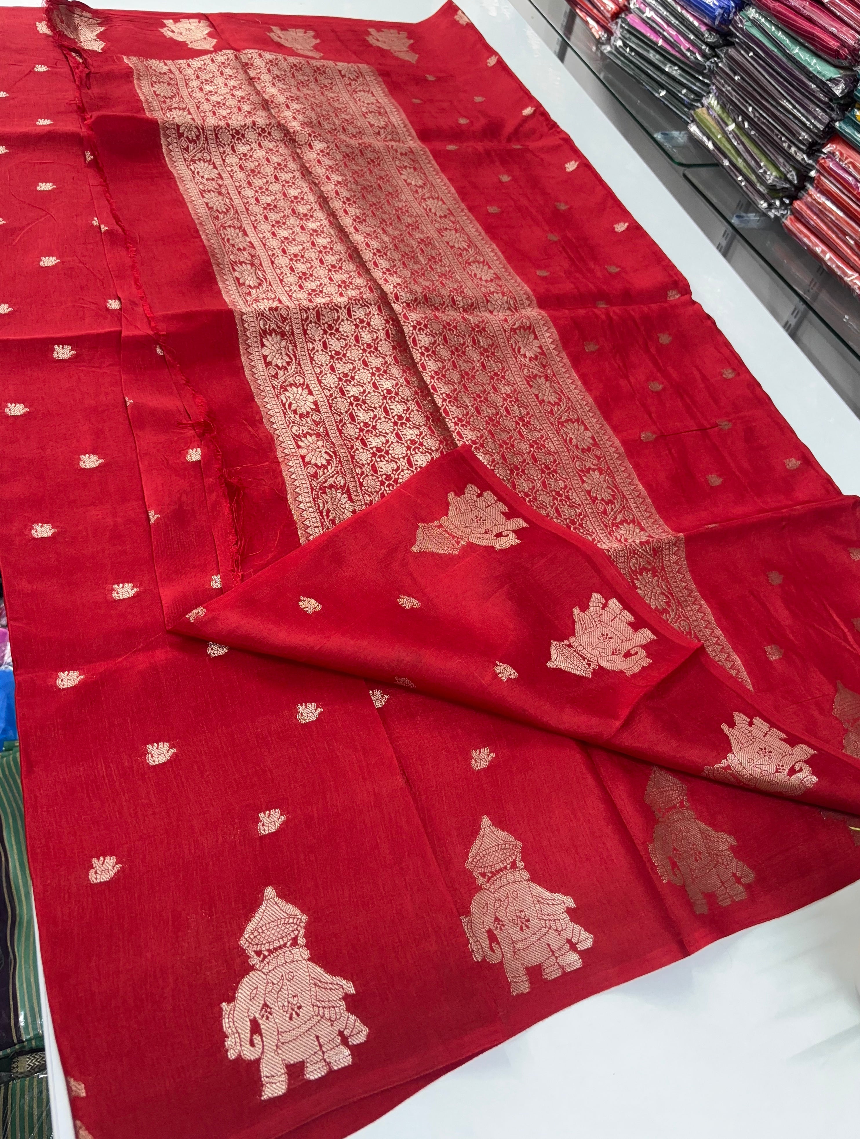 Premium Viscose Saree with Elegant Elephant Theme