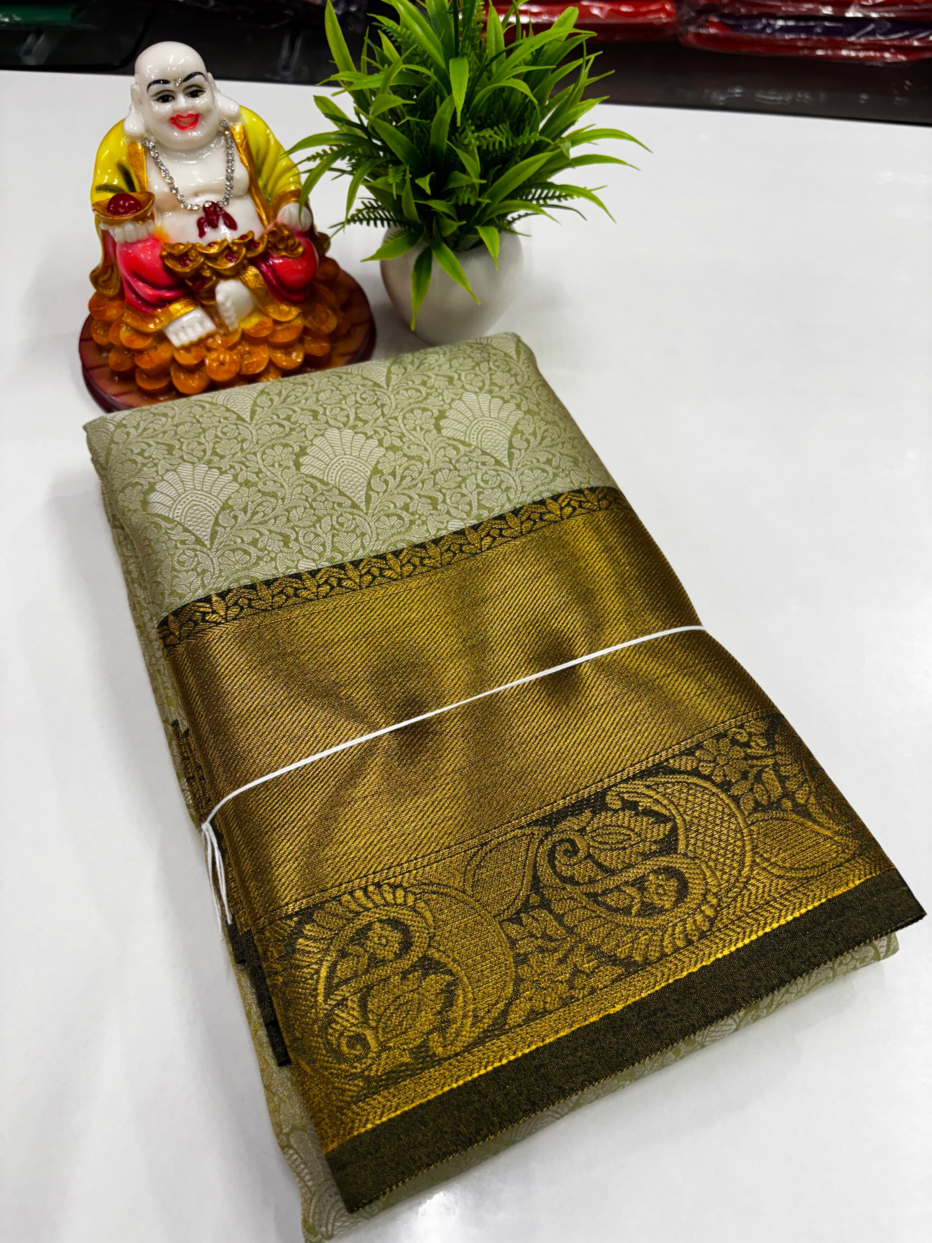 Elegant & Shiny Brocade Tissue Sarees