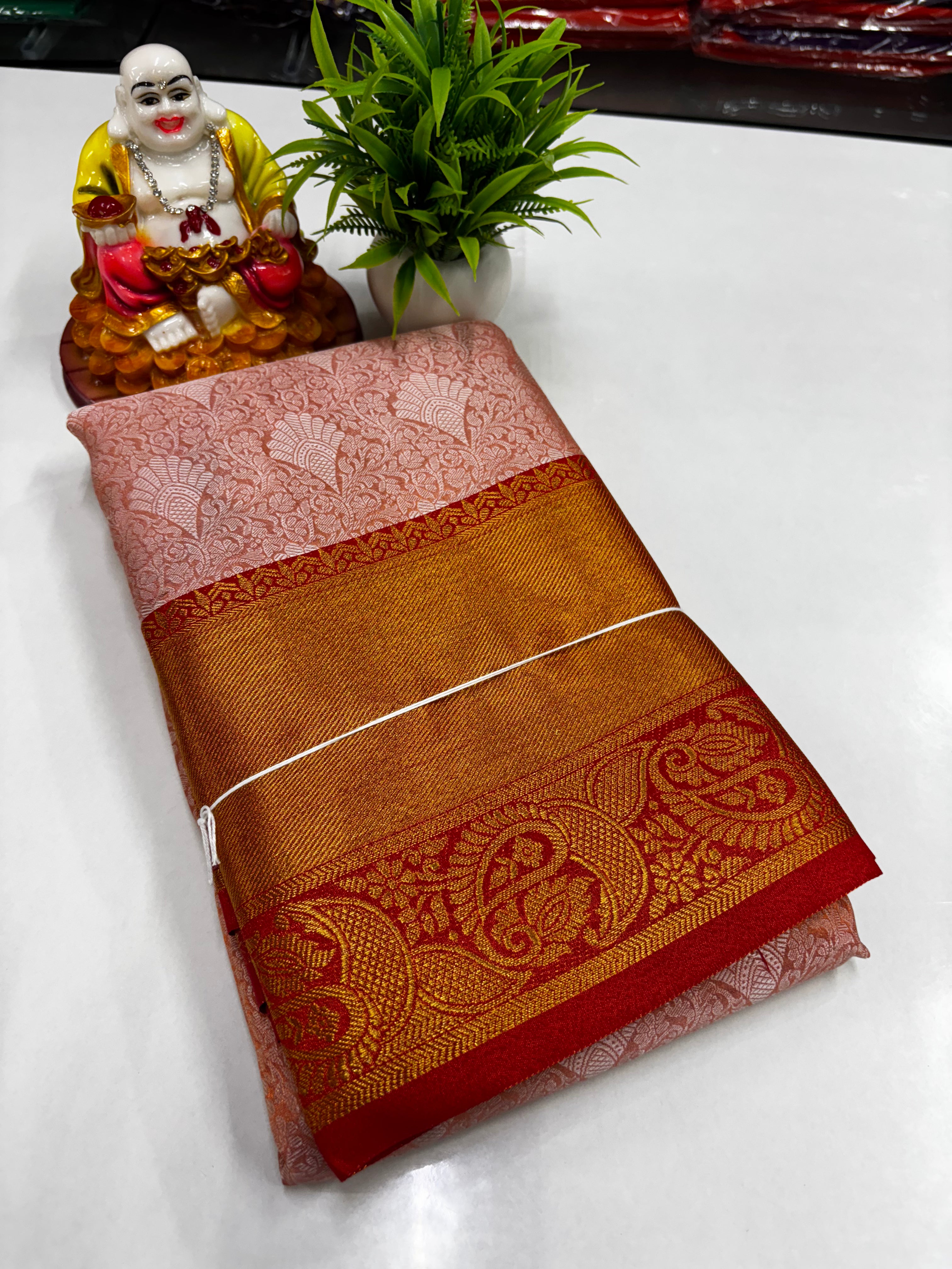 Elegant & Shiny Brocade Tissue Sarees