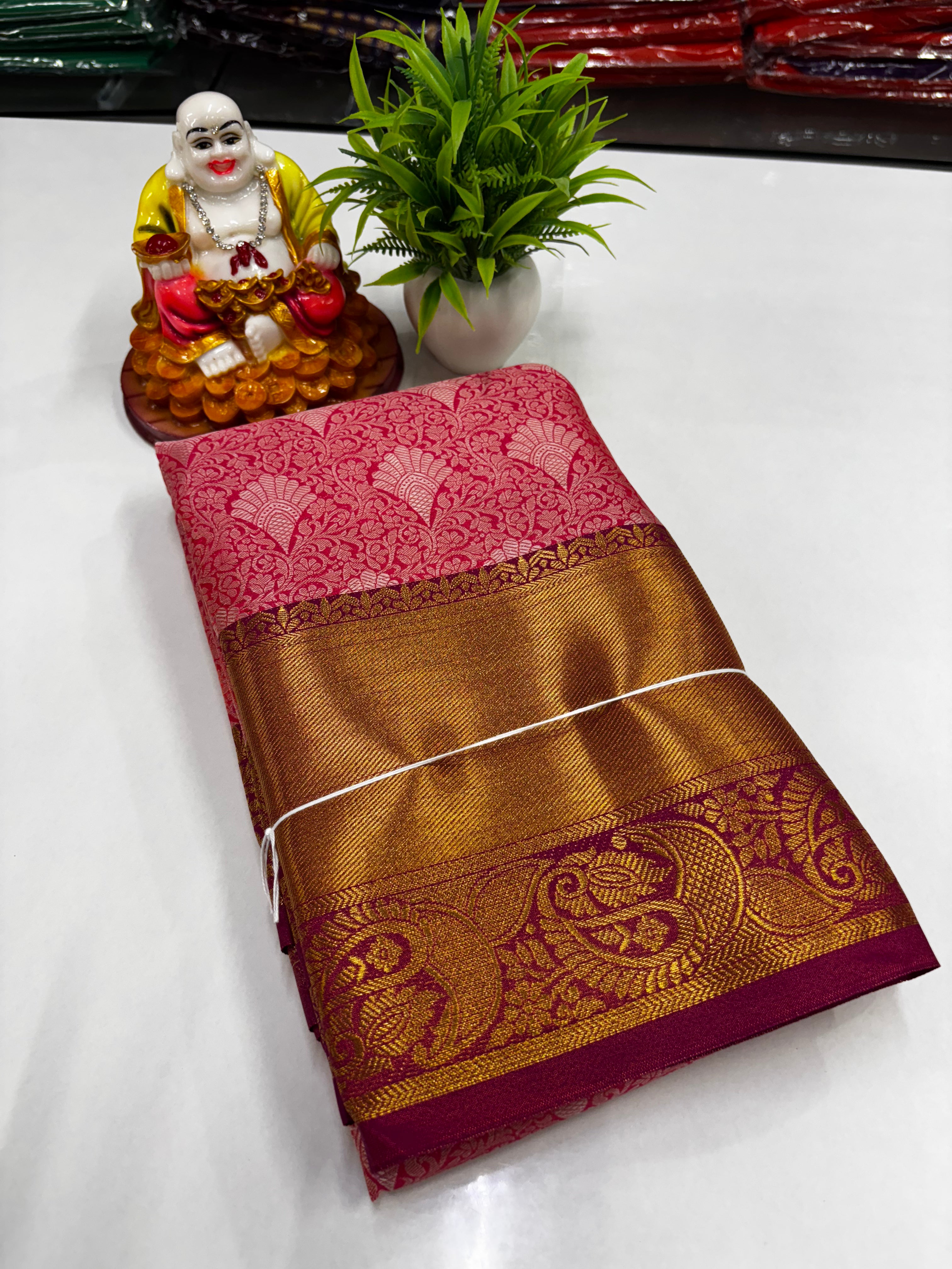 Elegant & Shiny Brocade Tissue Sarees