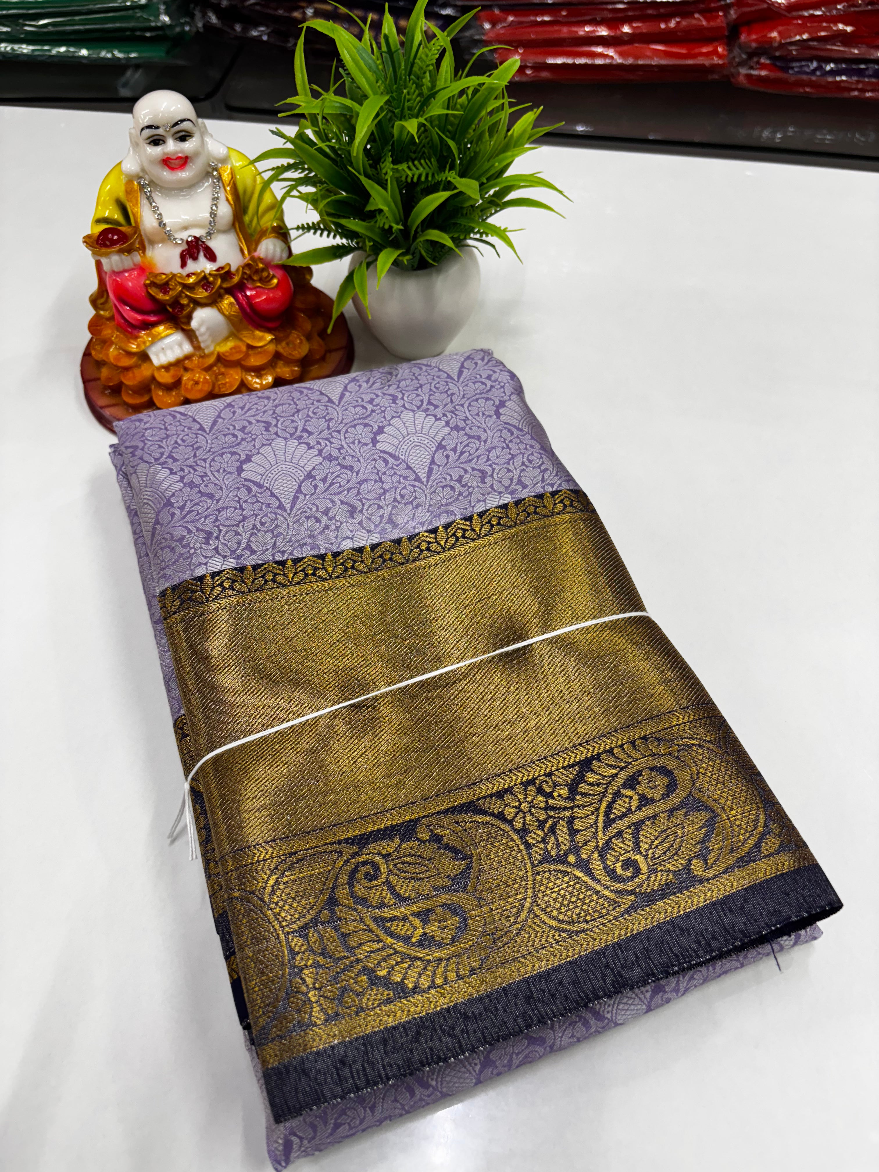 Elegant & Shiny Brocade Tissue Sarees