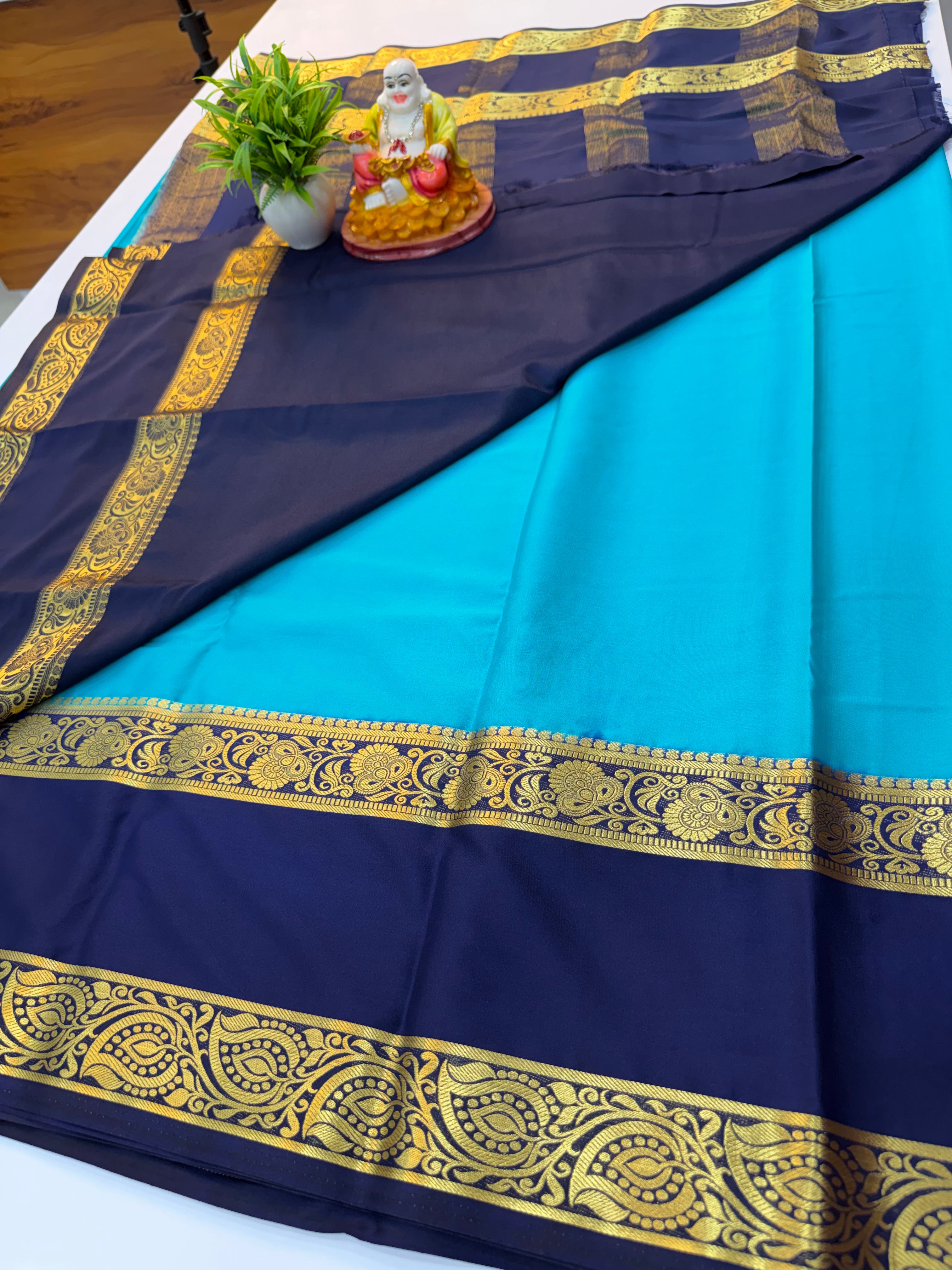 Premium Mysore Crepe Silk Saree with Beautiful Bentex Border