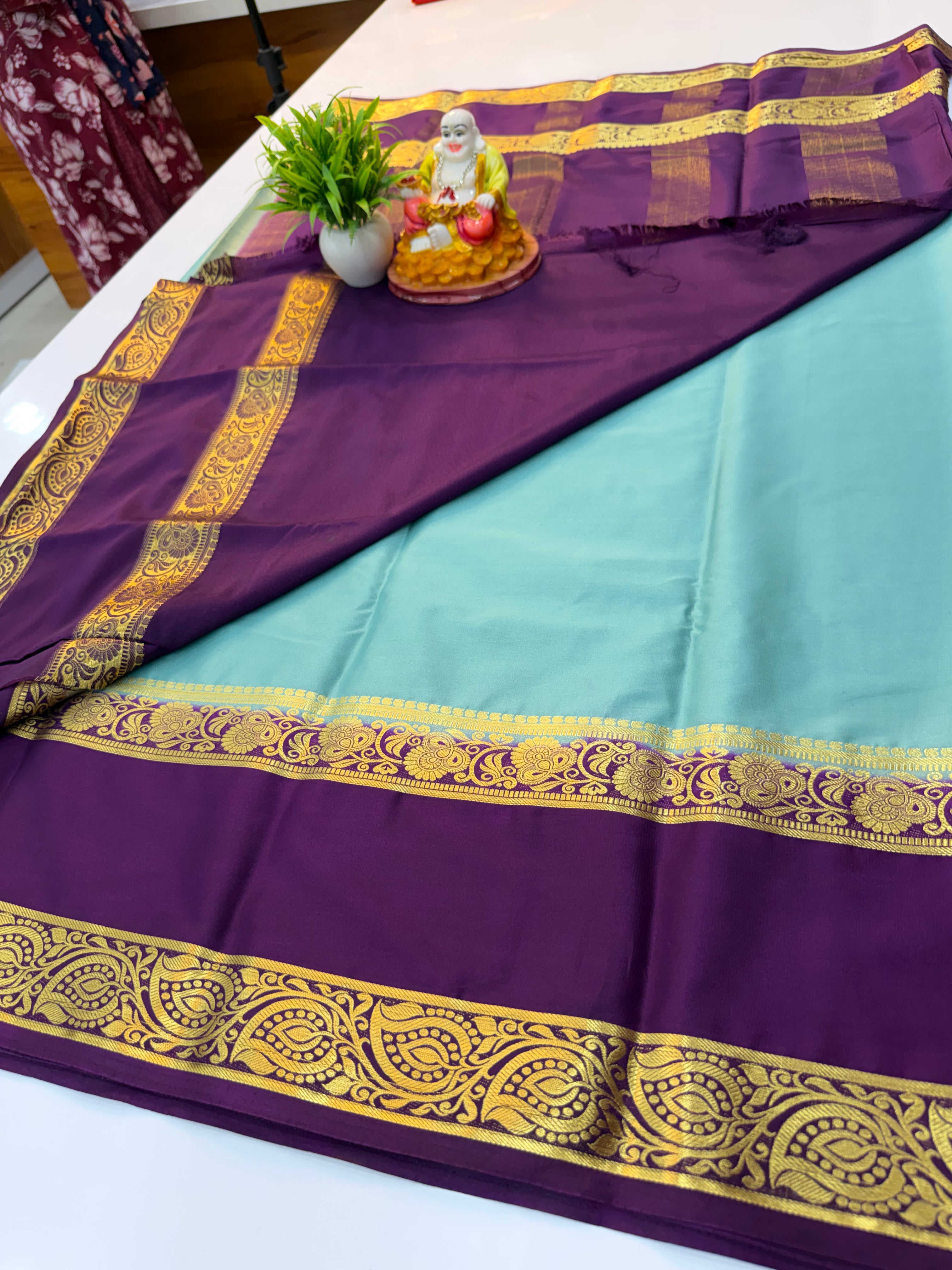 Premium Mysore Crepe Silk Saree with Beautiful Bentex Border