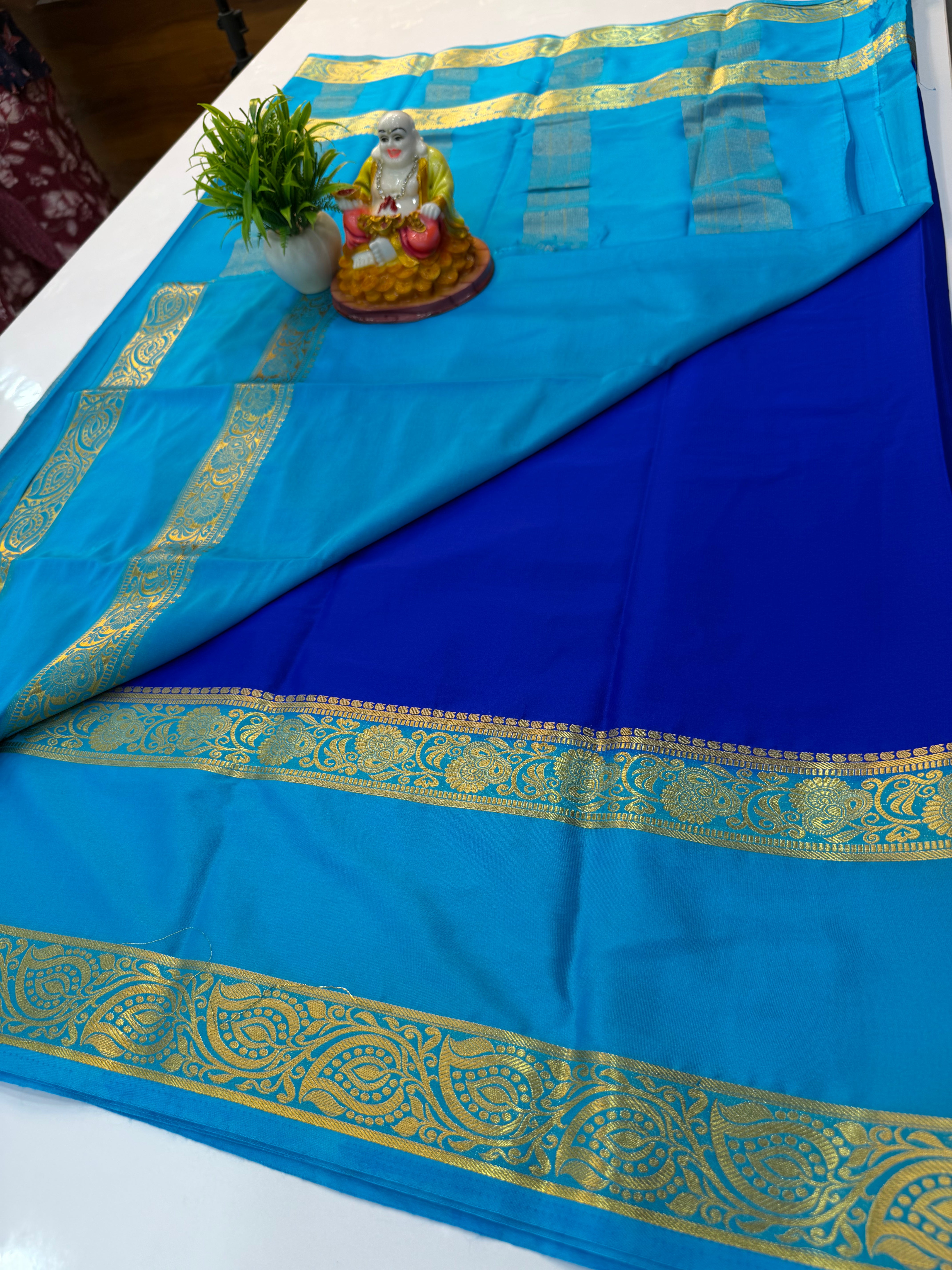 Premium Mysore Crepe Silk Saree with Beautiful Bentex Border