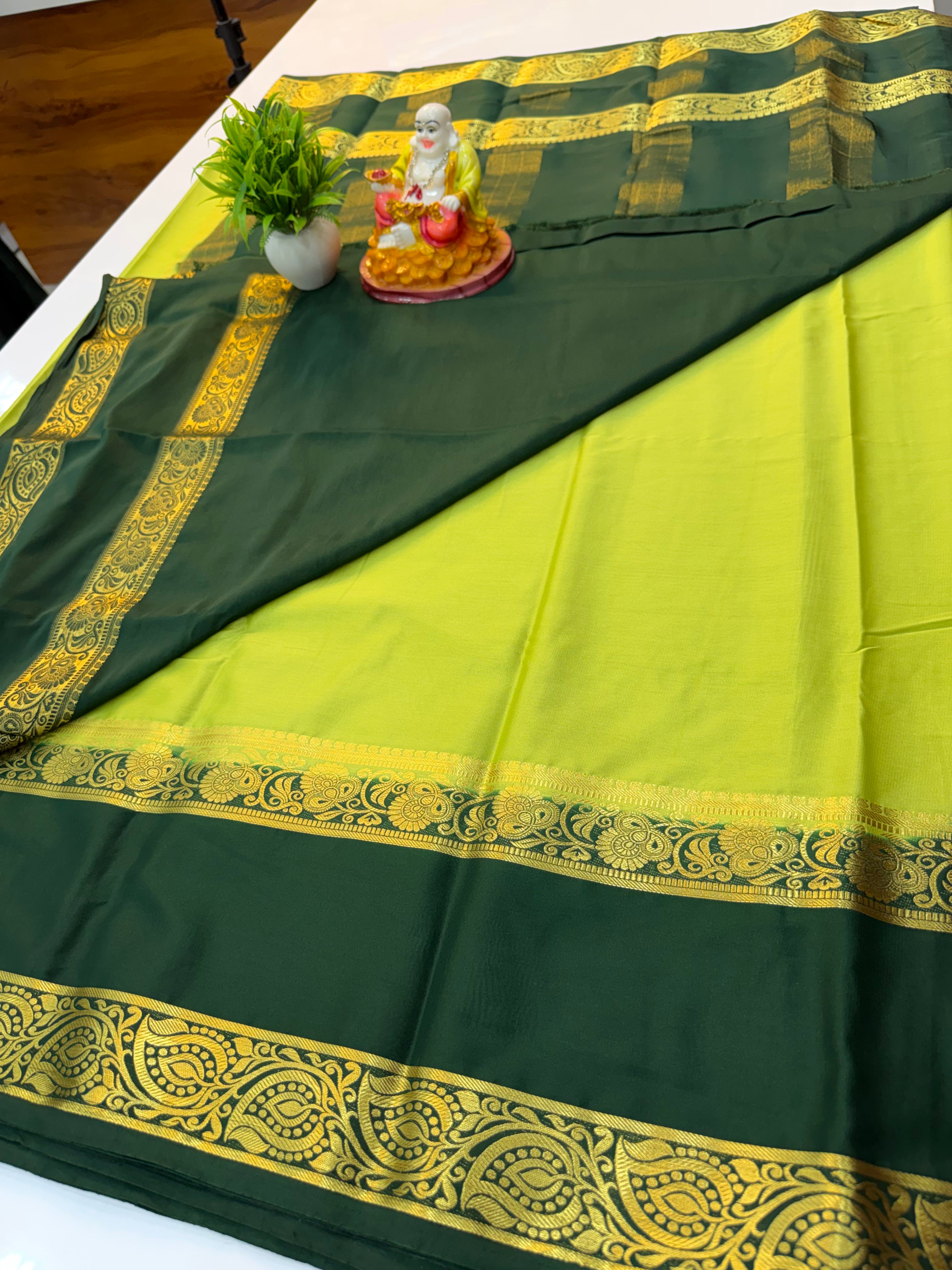 Premium Mysore Crepe Silk Saree with Beautiful Bentex Border