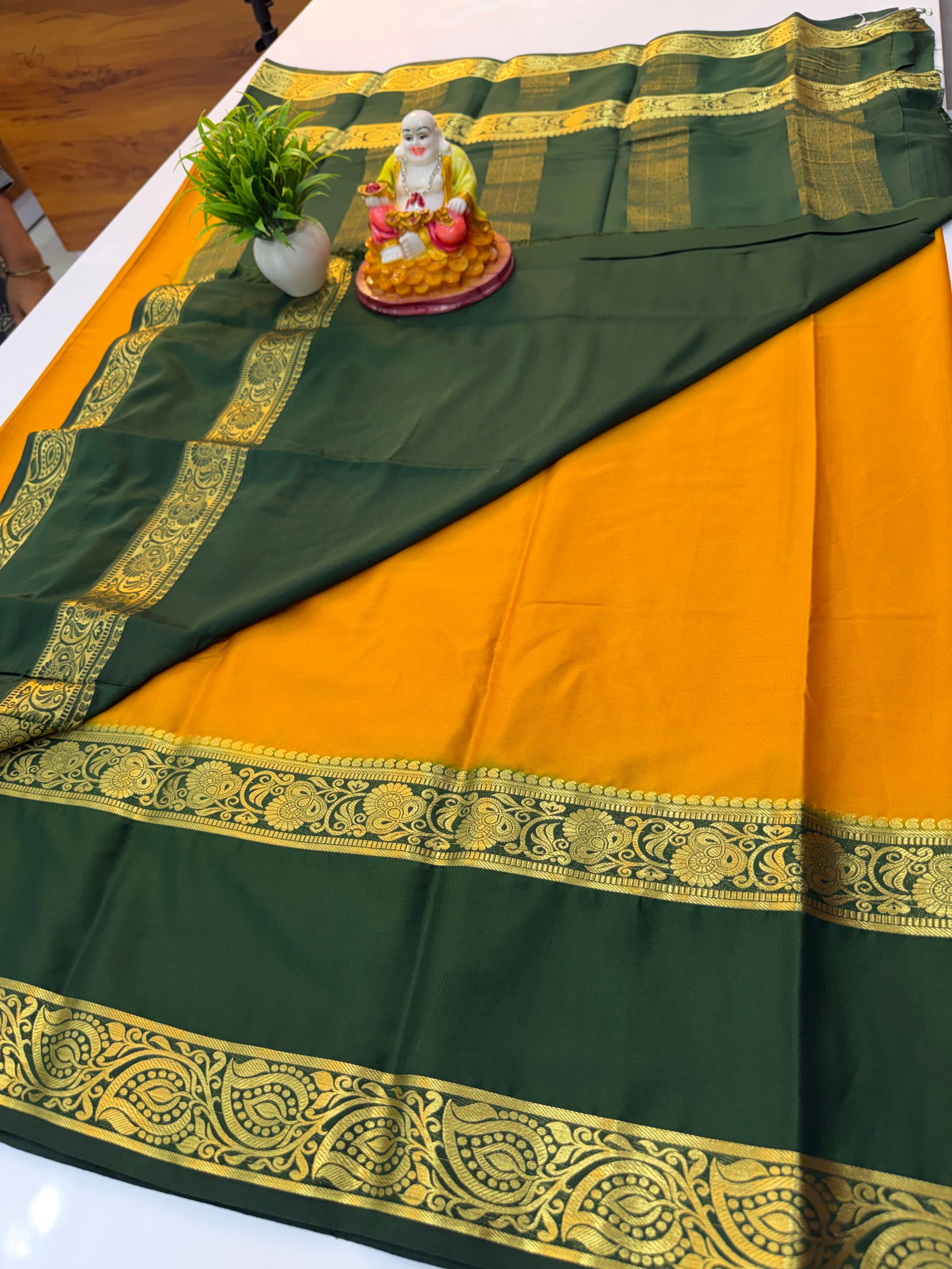 Premium Mysore Crepe Silk Saree with Beautiful Bentex Border