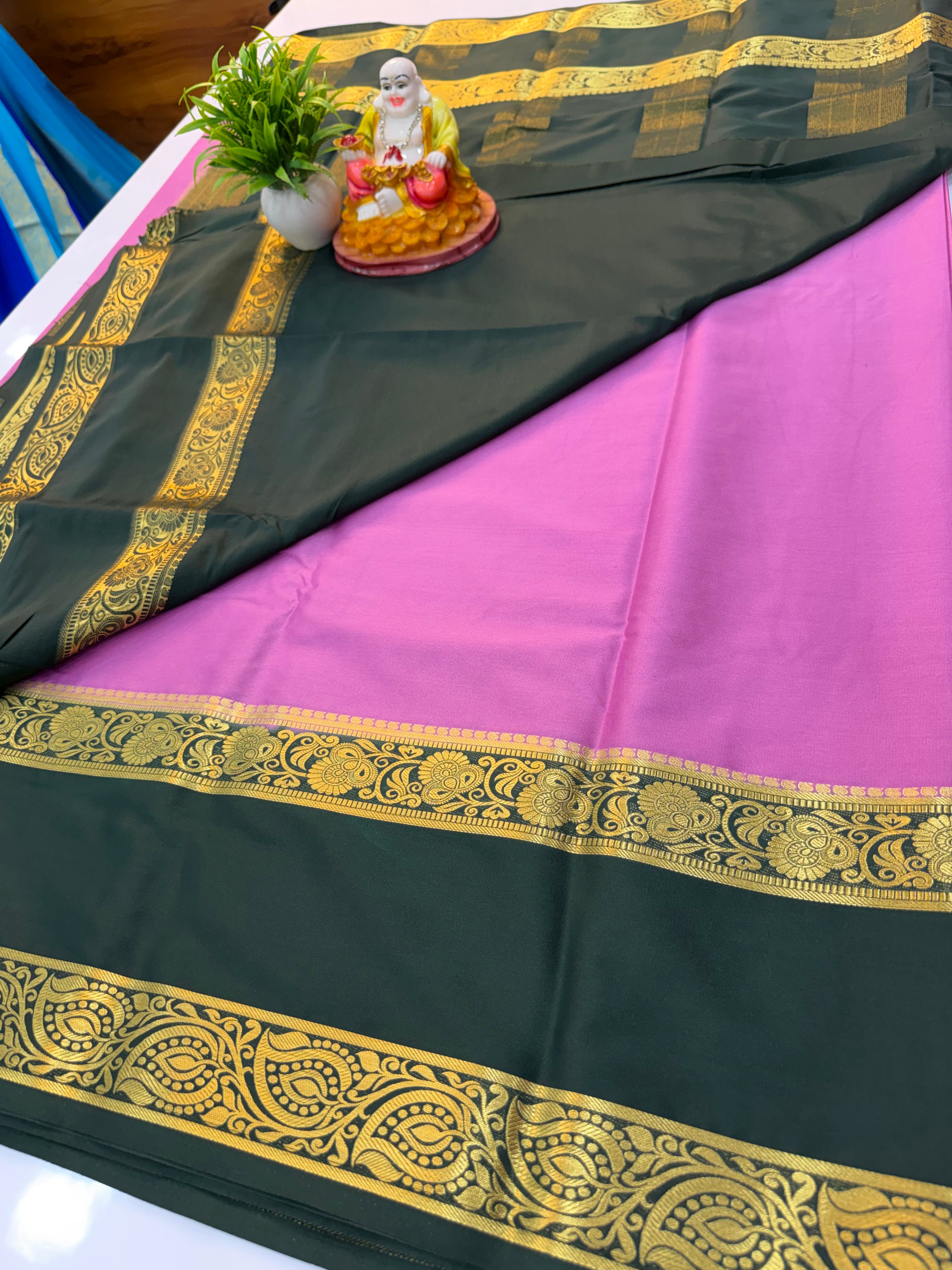 Premium Mysore Crepe Silk Saree with Beautiful Bentex Border