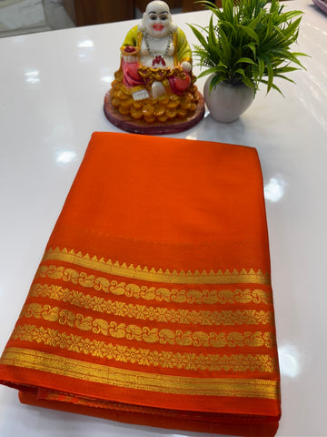 Premium Mysore Crepe Silk Saree with Beautiful Border