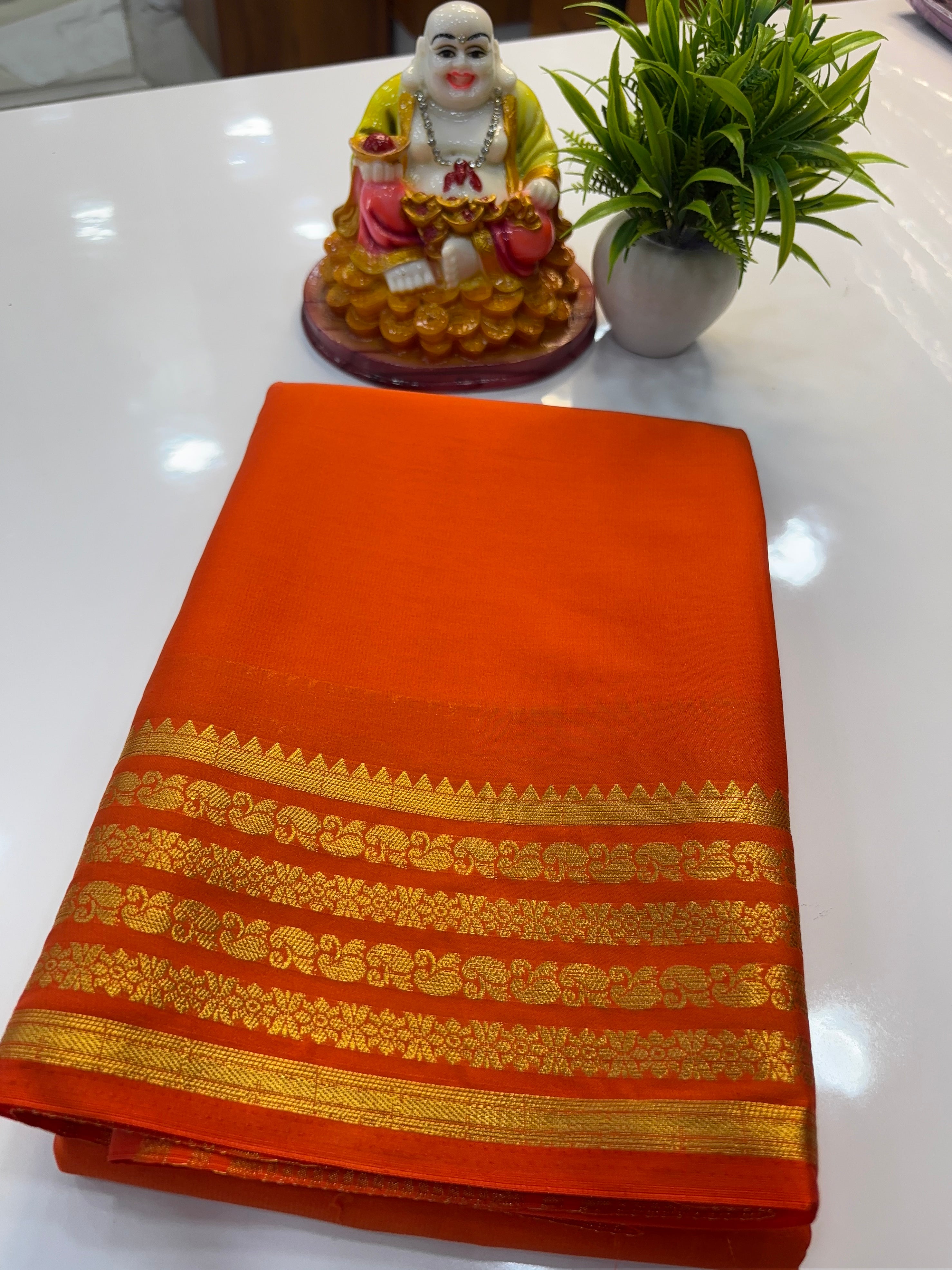 Mysore Crepe Silk Saree with Elegant Border