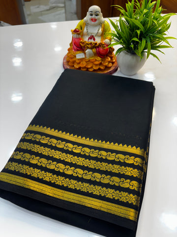Mysore Crepe Silk Saree with Elegant Border