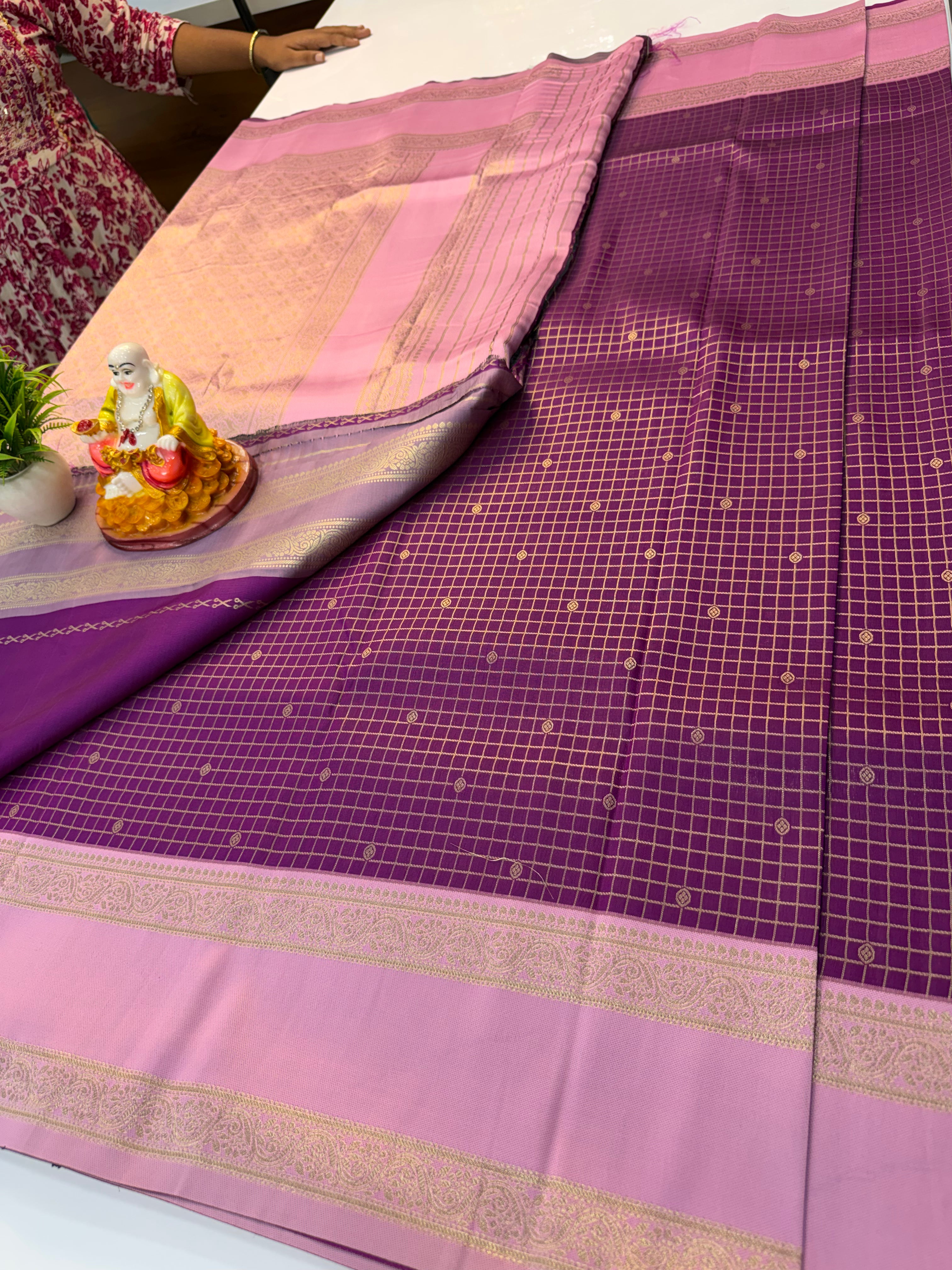 Semi Silk Saree with Checks & Buttas | Rich Pallu | Padmavathi Silks and Sarees…