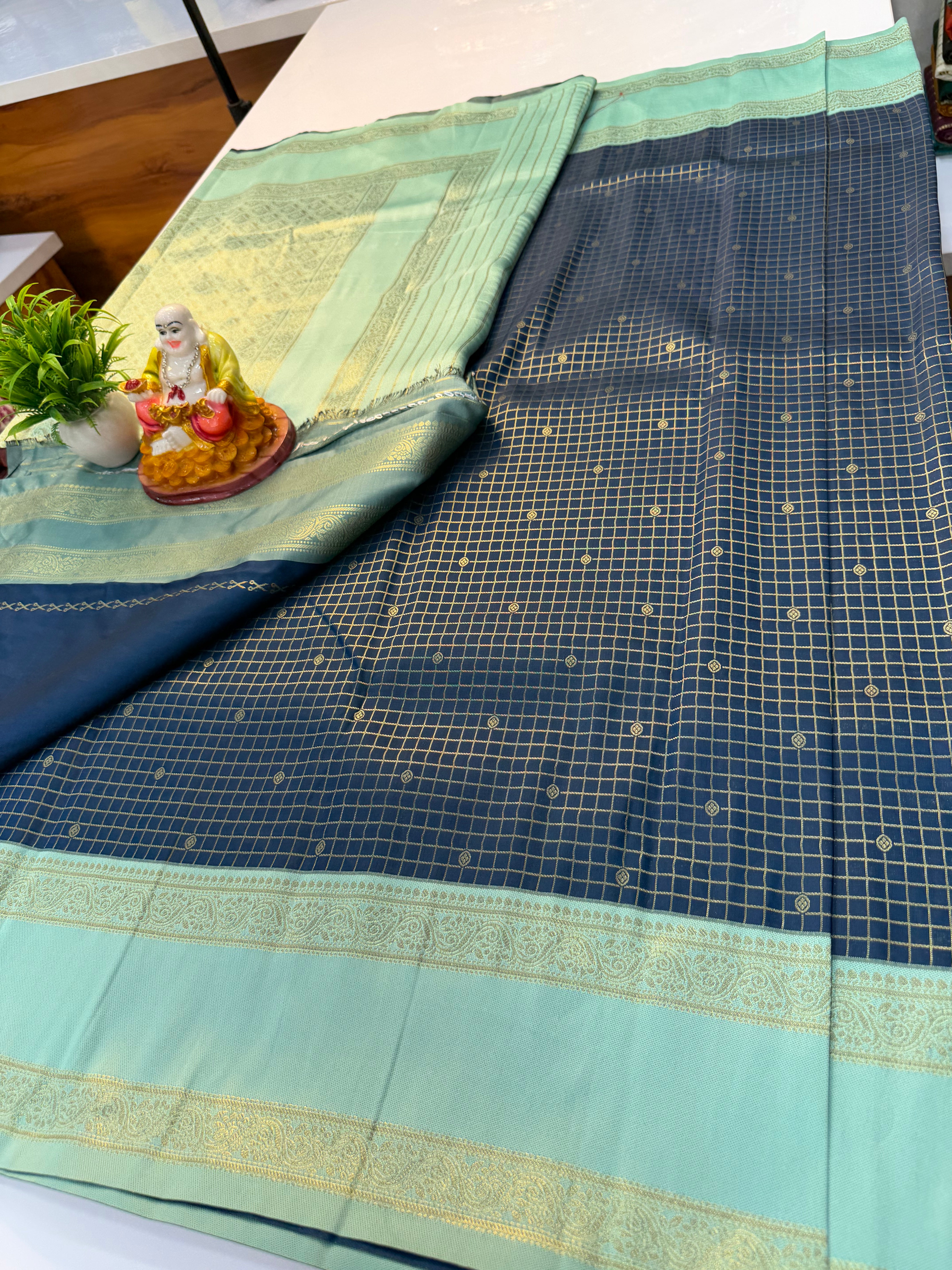 Semi Silk Saree with Checks & Buttas | Rich Pallu | Padmavathi Silks and Sarees…