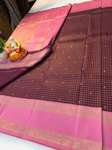 Semi Silk Saree with Checks & Buttas | Rich Pallu | Padmavathi Silks and Sarees…