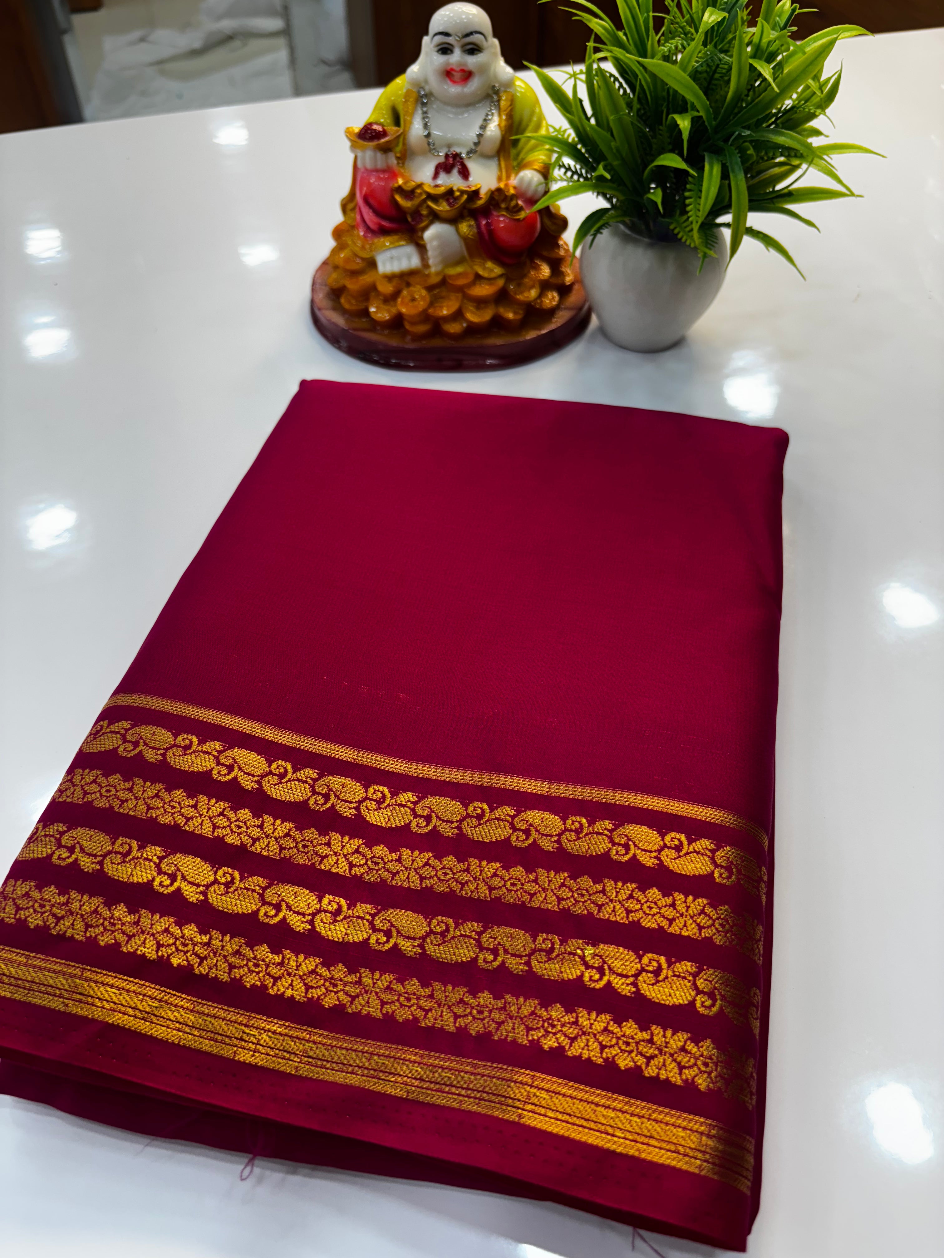 Mysore Crepe Silk Saree with Elegant Border