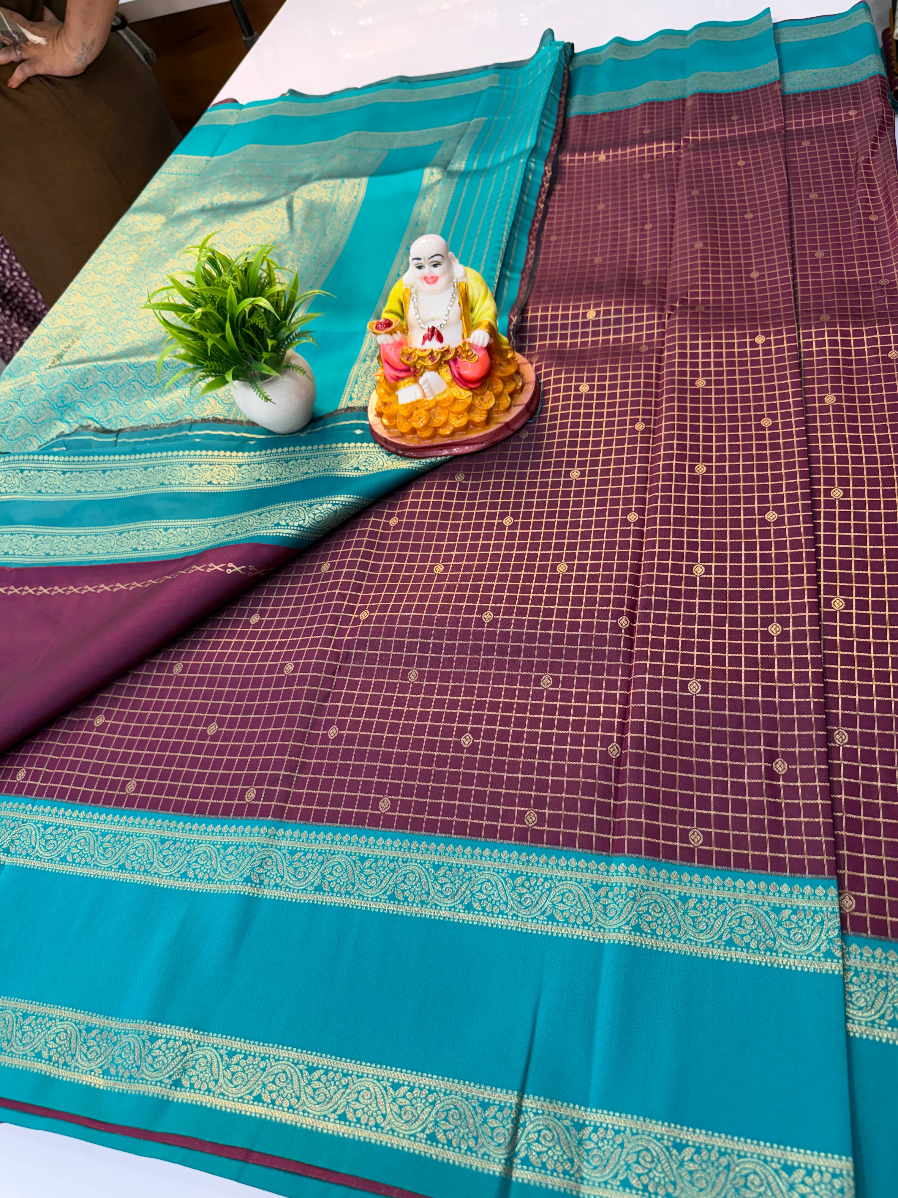 Semi Silk Saree with Checks & Buttas | Rich Pallu | Padmavathi Silks and Sarees…
