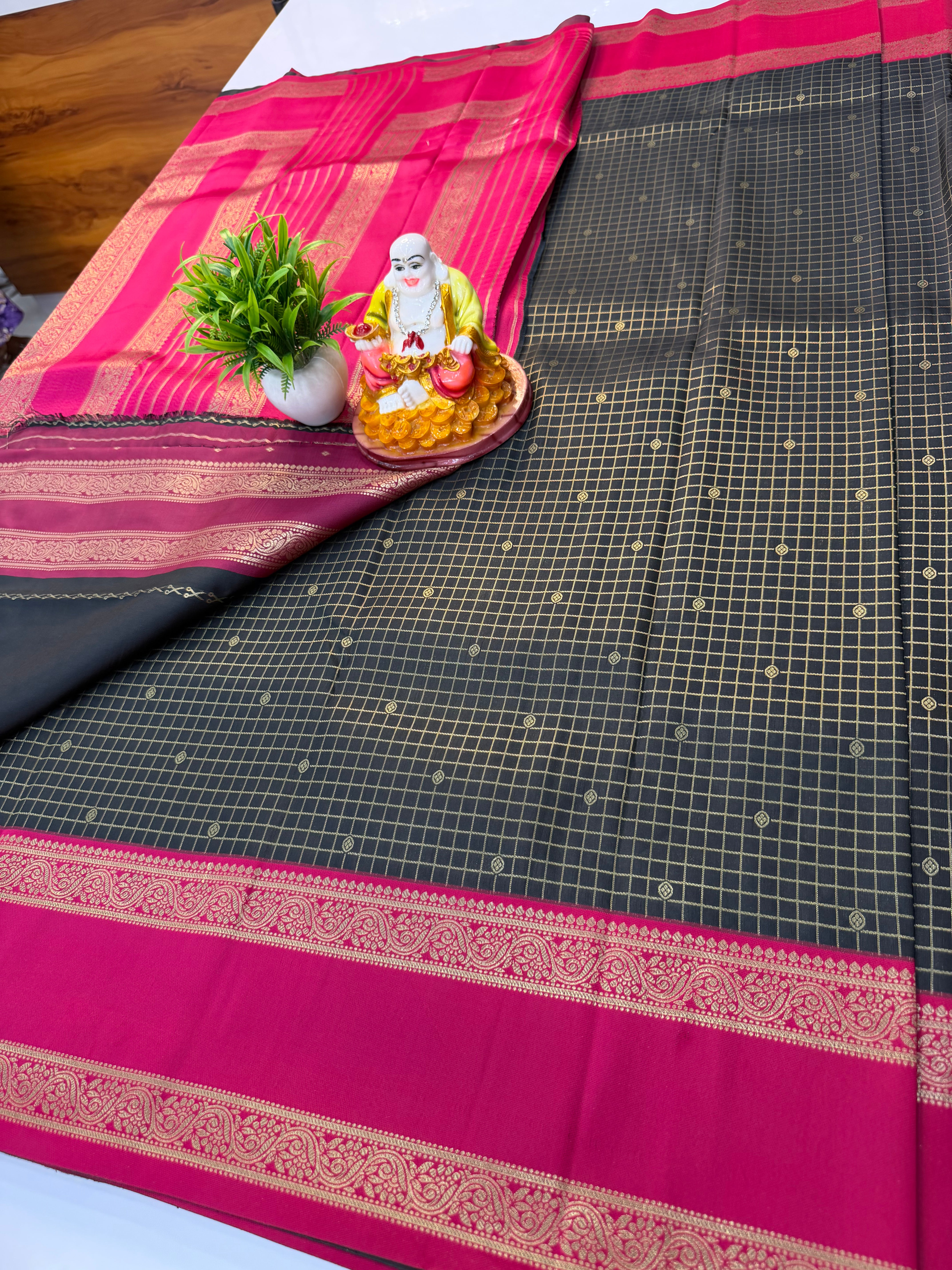 Semi Silk Saree with Checks & Buttas | Rich Pallu | Padmavathi Silks and Sarees…