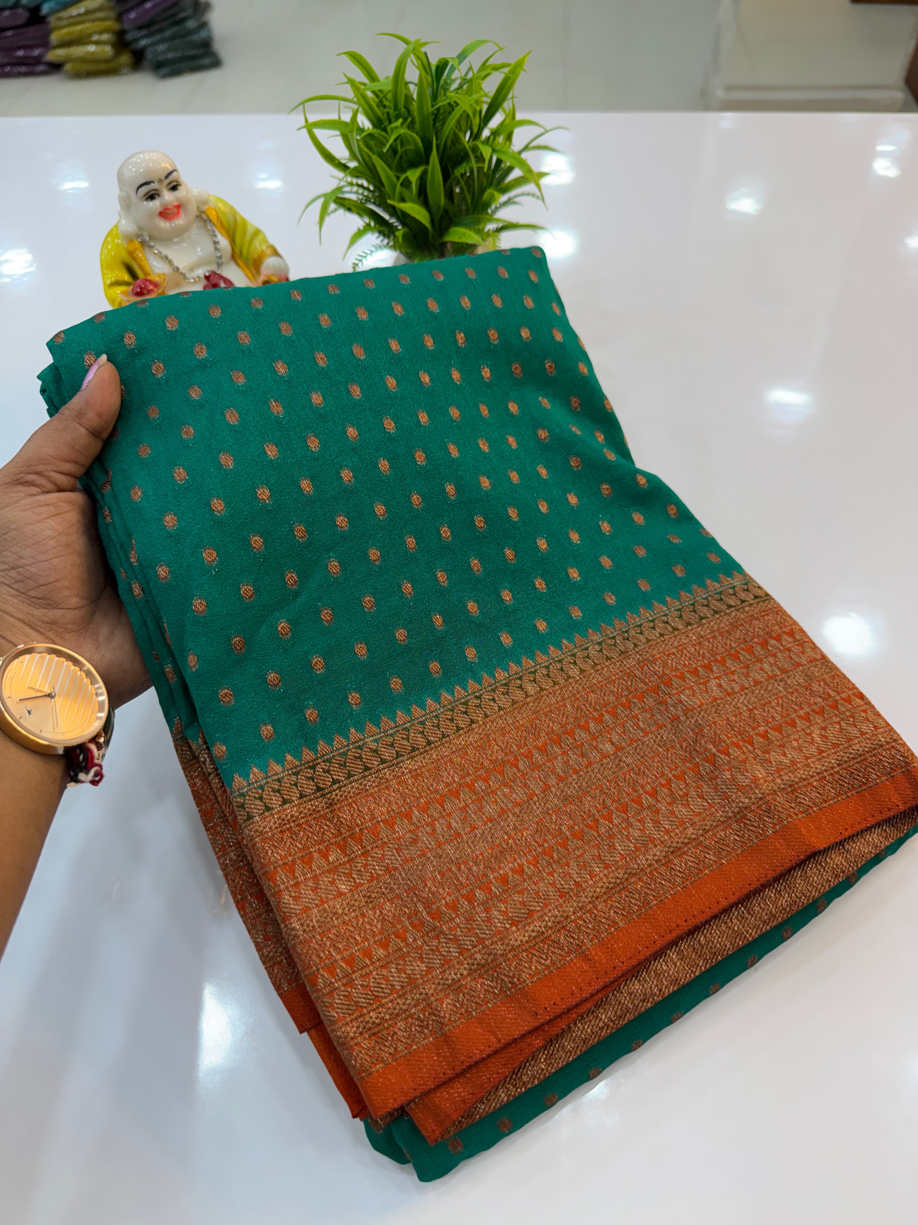Premium Georgette Saree with Elegant Buttas & Rich Pallu | Padmavathi Silks and Sarees