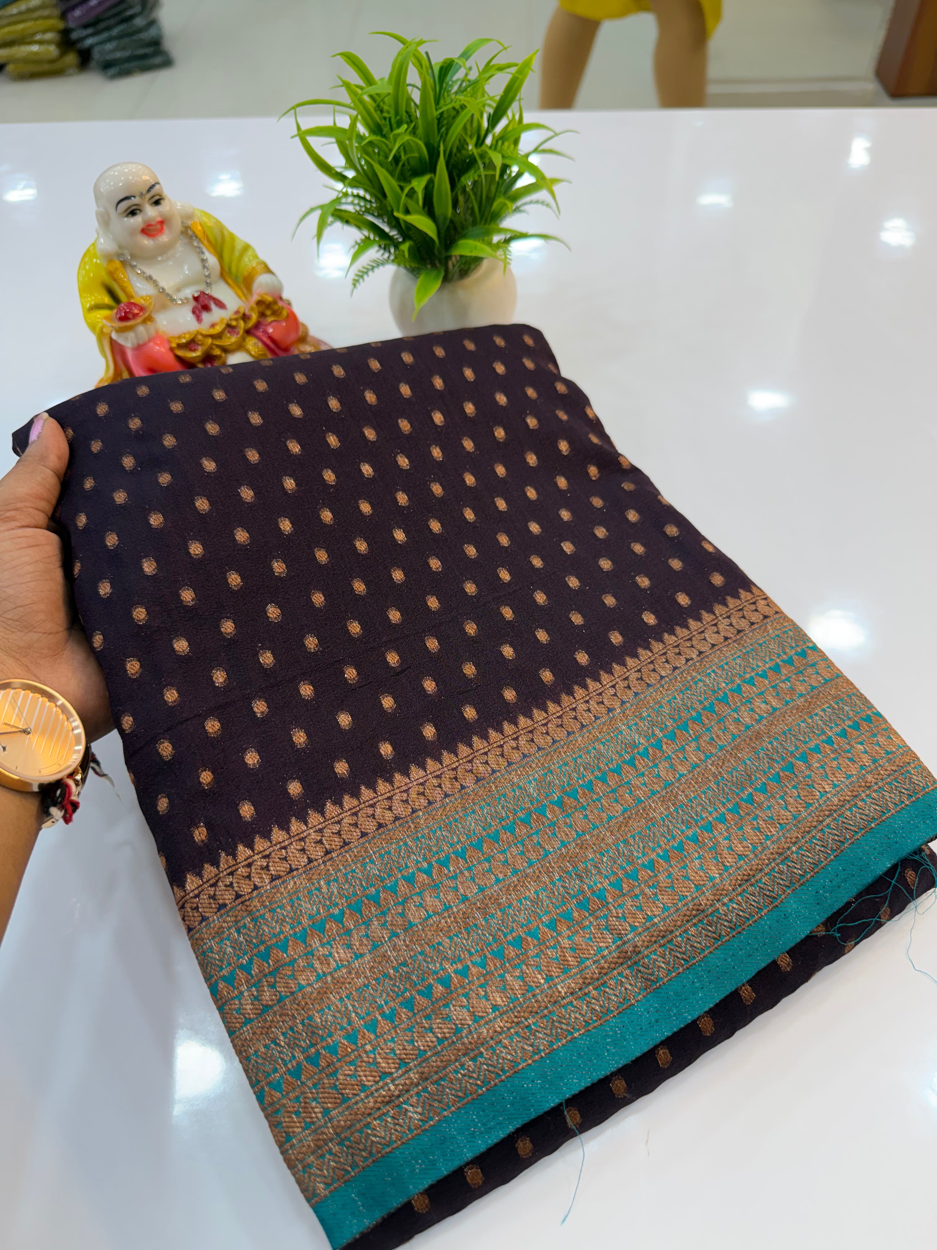 Premium Georgette Saree with Elegant Buttas & Rich Pallu | Padmavathi Silks and Sarees