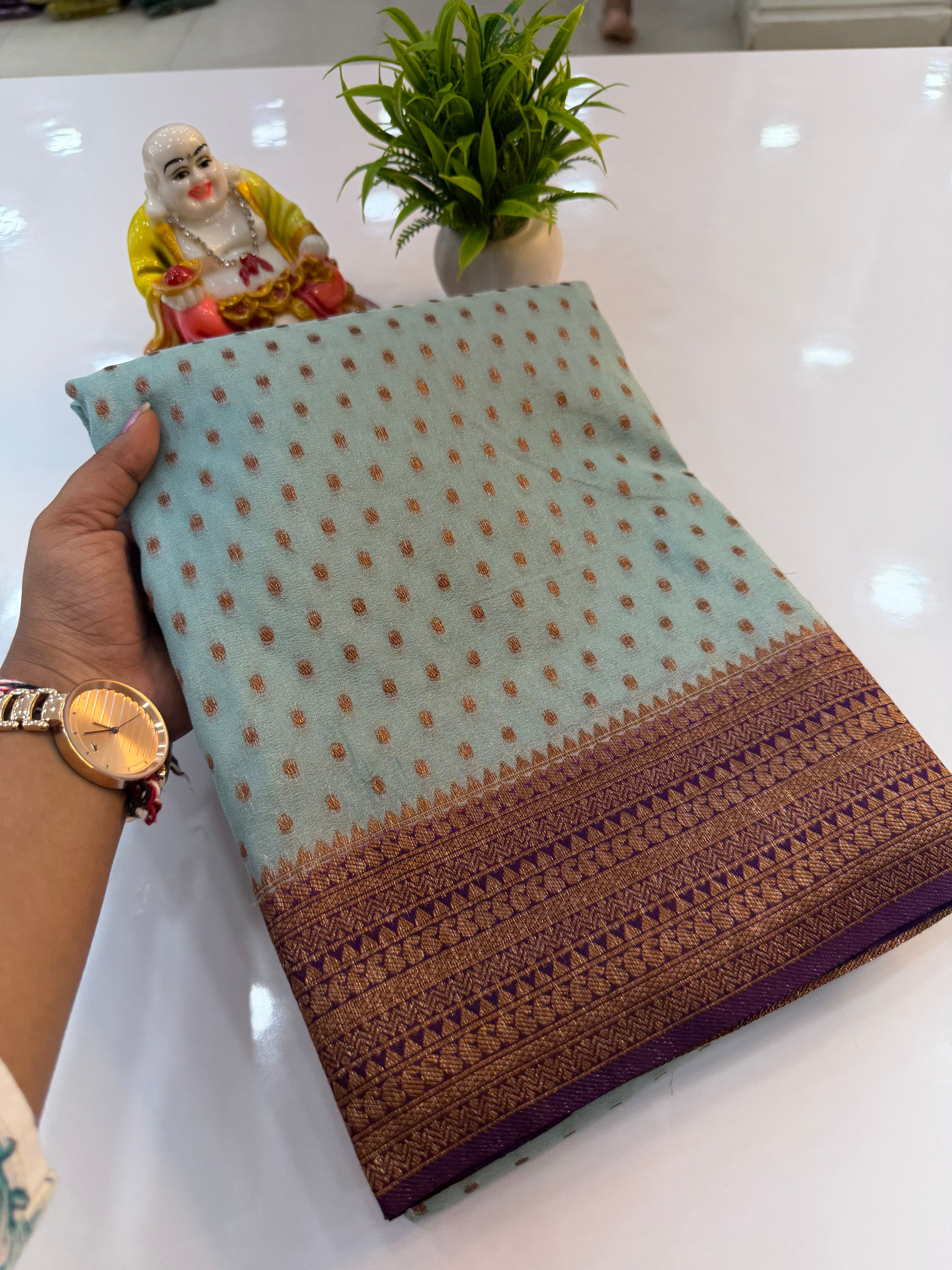 Premium Georgette Saree with Elegant Buttas & Rich Pallu | Padmavathi Silks and Sarees