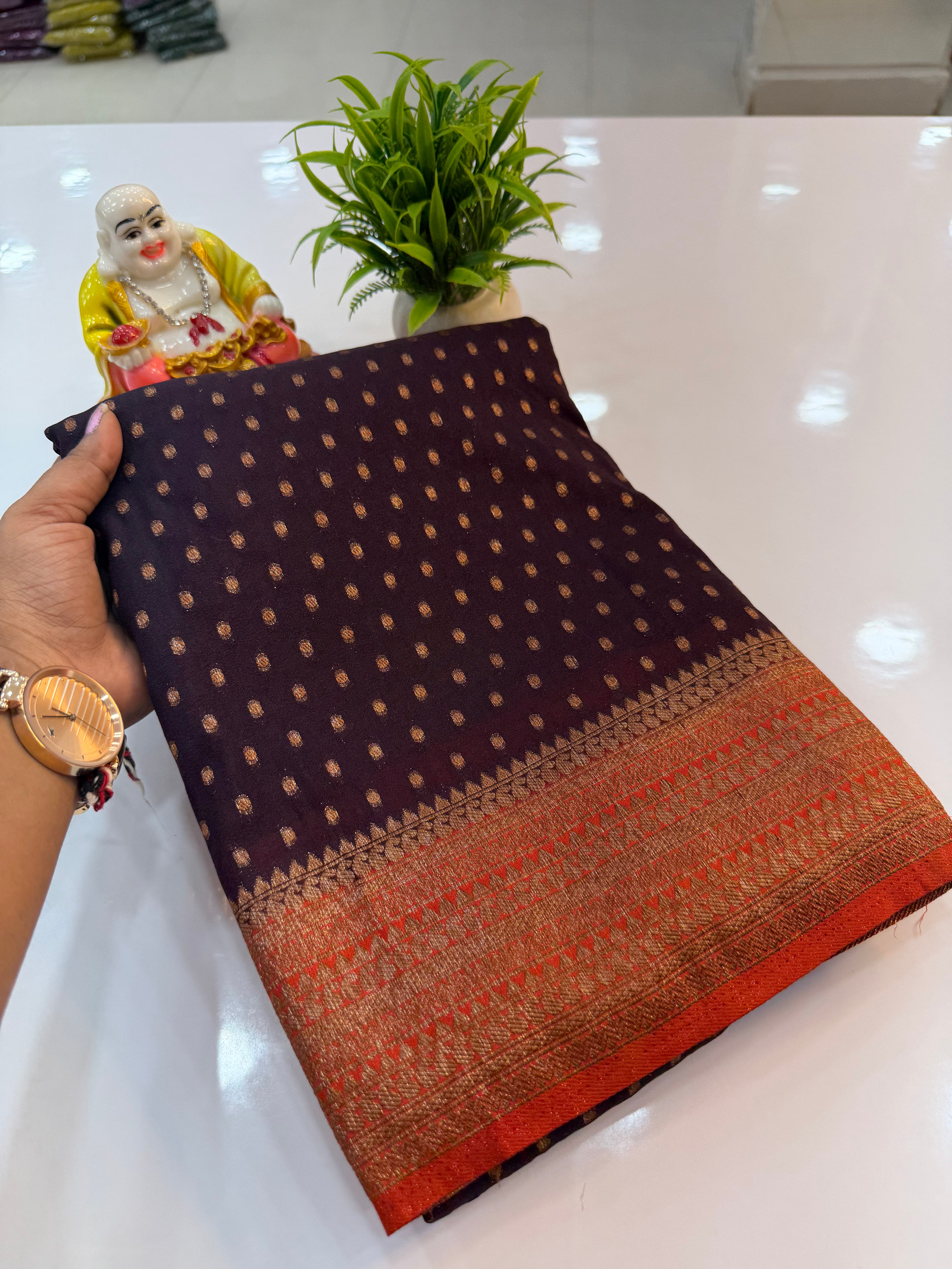 Premium Georgette Saree with Elegant Buttas & Rich Pallu | Padmavathi Silks and Sarees