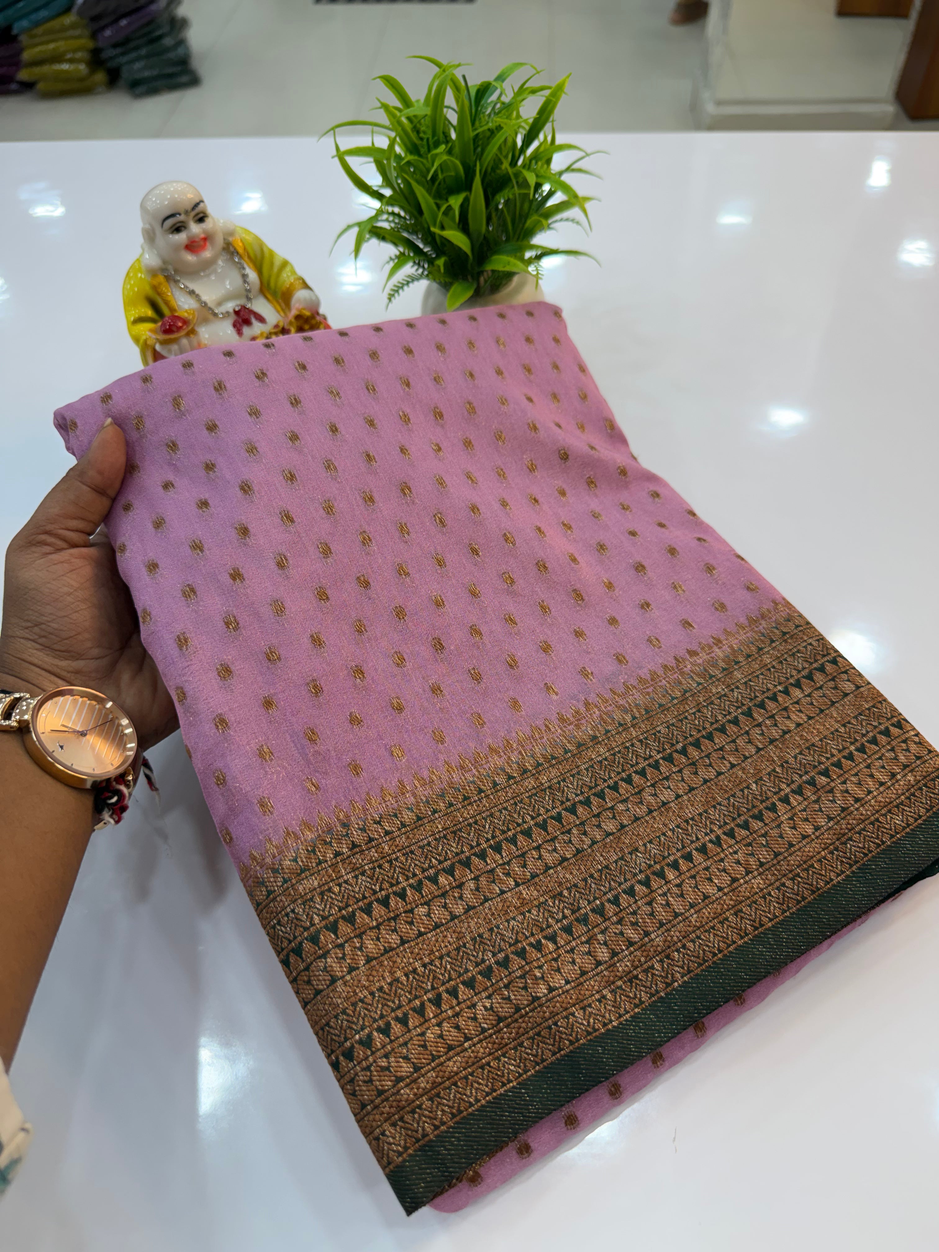 Premium Georgette Saree with Elegant Buttas & Rich Pallu | Padmavathi Silks and Sarees