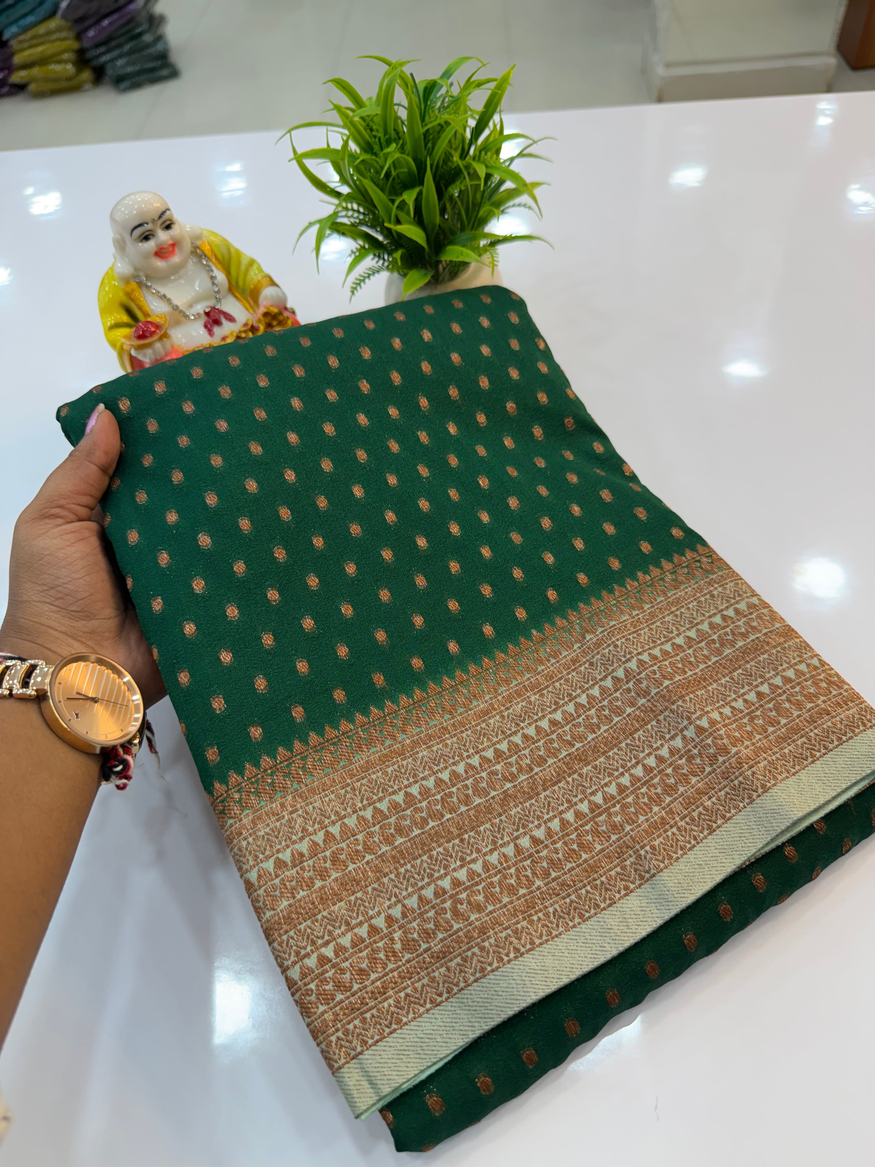 Premium Georgette Saree with Elegant Buttas & Rich Pallu | Padmavathi Silks and Sarees