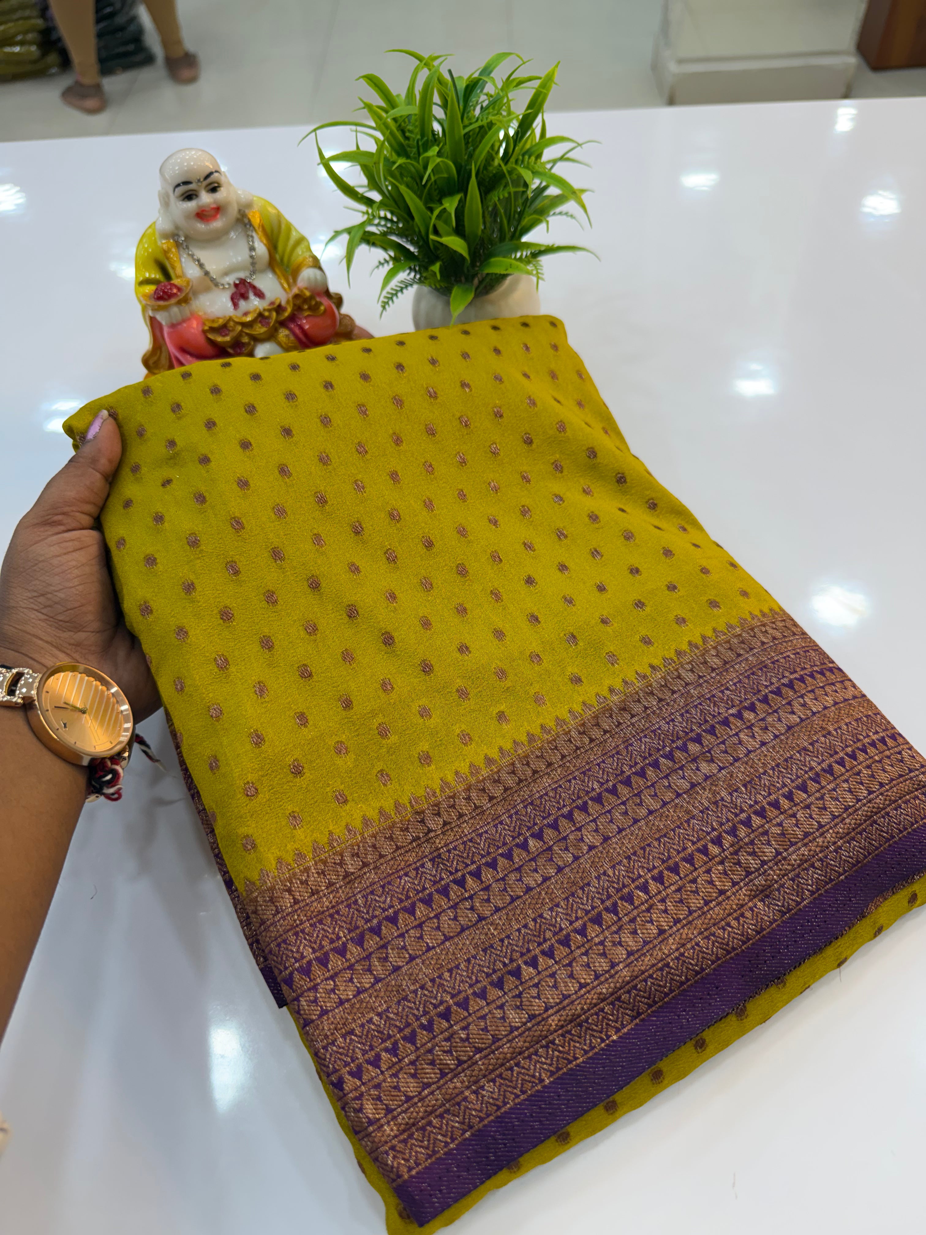 Premium Georgette Saree with Elegant Buttas & Rich Pallu | Padmavathi Silks and Sarees