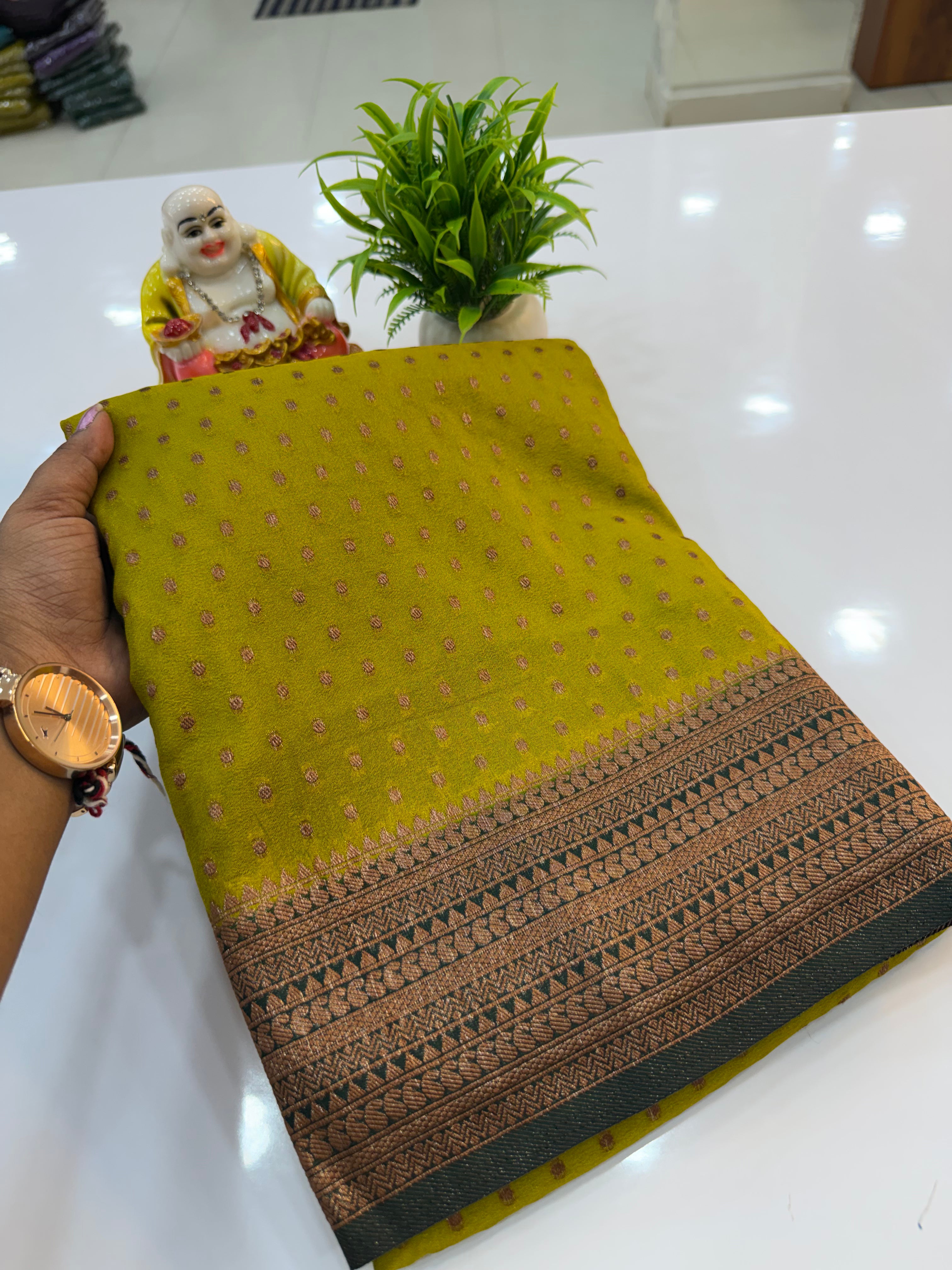 Premium Georgette Saree with Elegant Buttas & Rich Pallu | Padmavathi Silks and Sarees