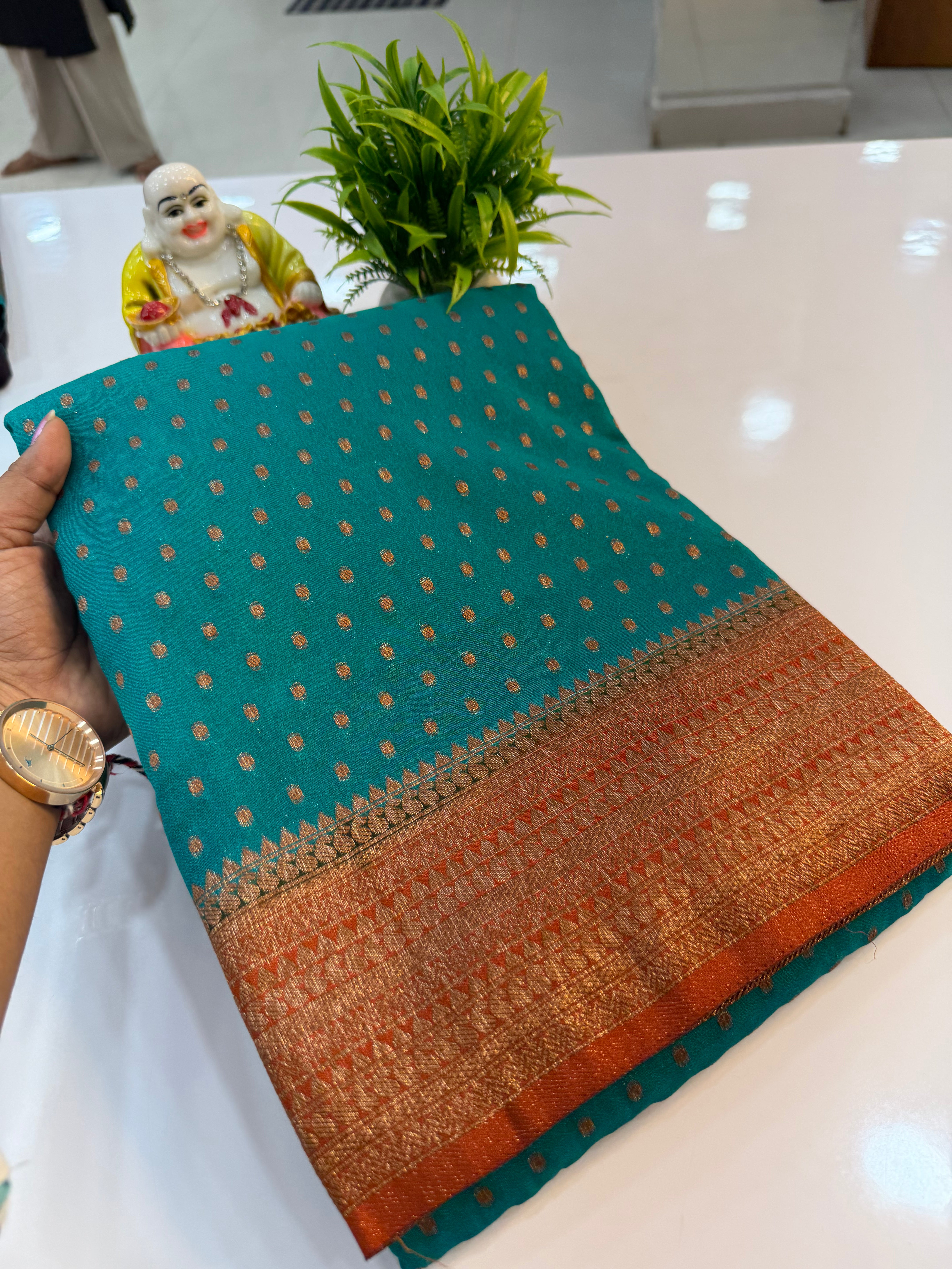 Premium Georgette Saree with Elegant Buttas & Rich Pallu | Padmavathi Silks and Sarees
