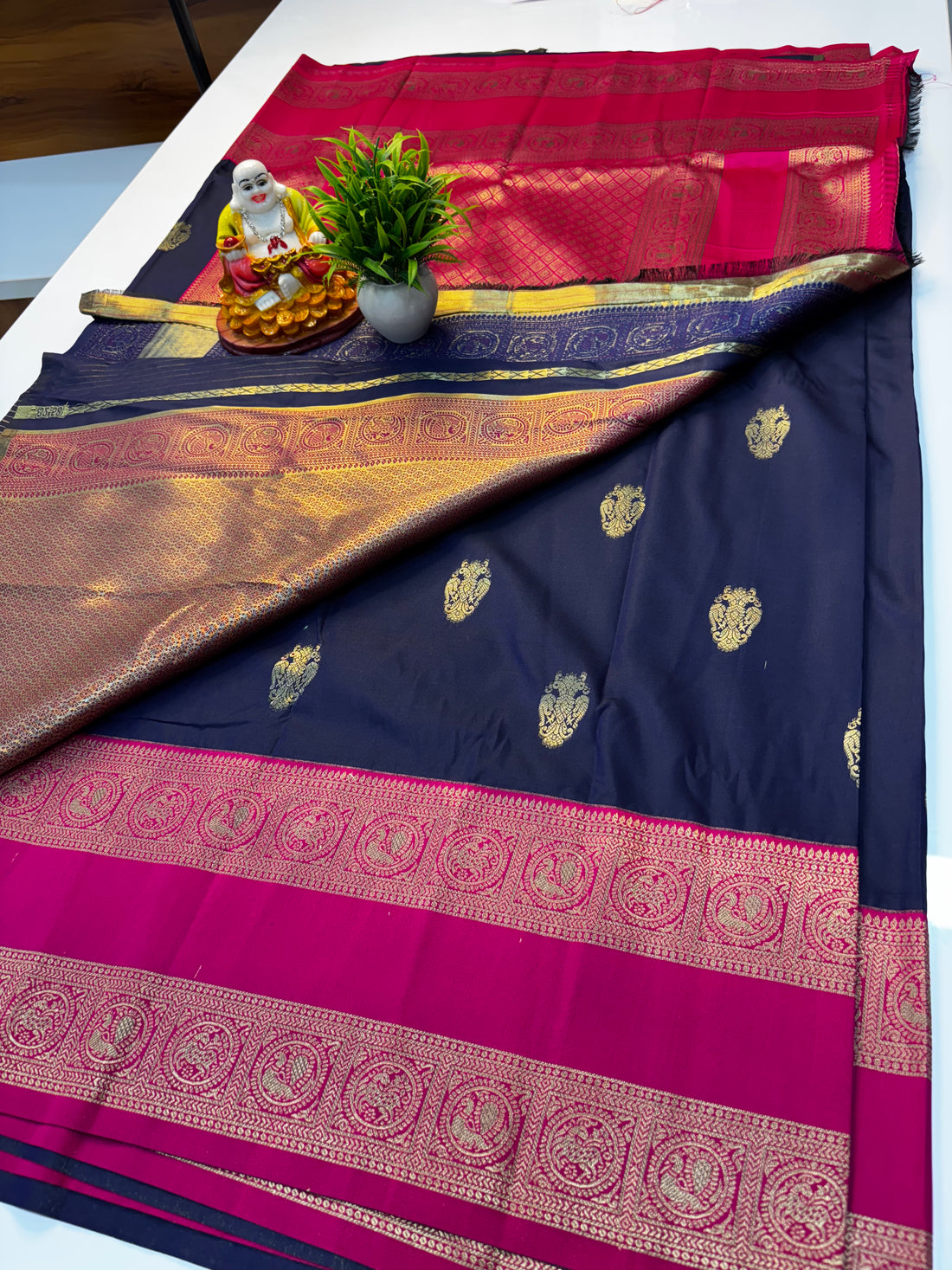Premium Semi Silk Saree with Ganda Berunda Design & Rich Pallu