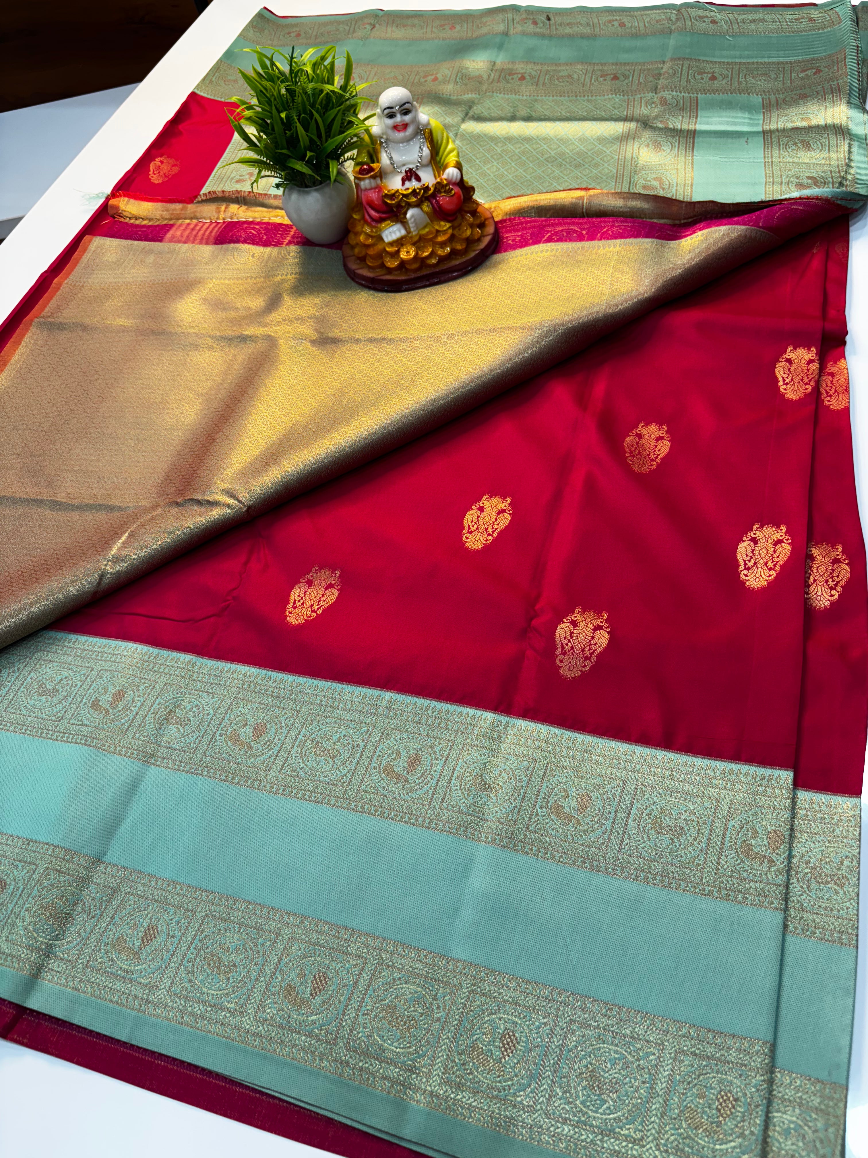 Premium Semi Silk Saree with Ganda Berunda Design & Rich Pallu