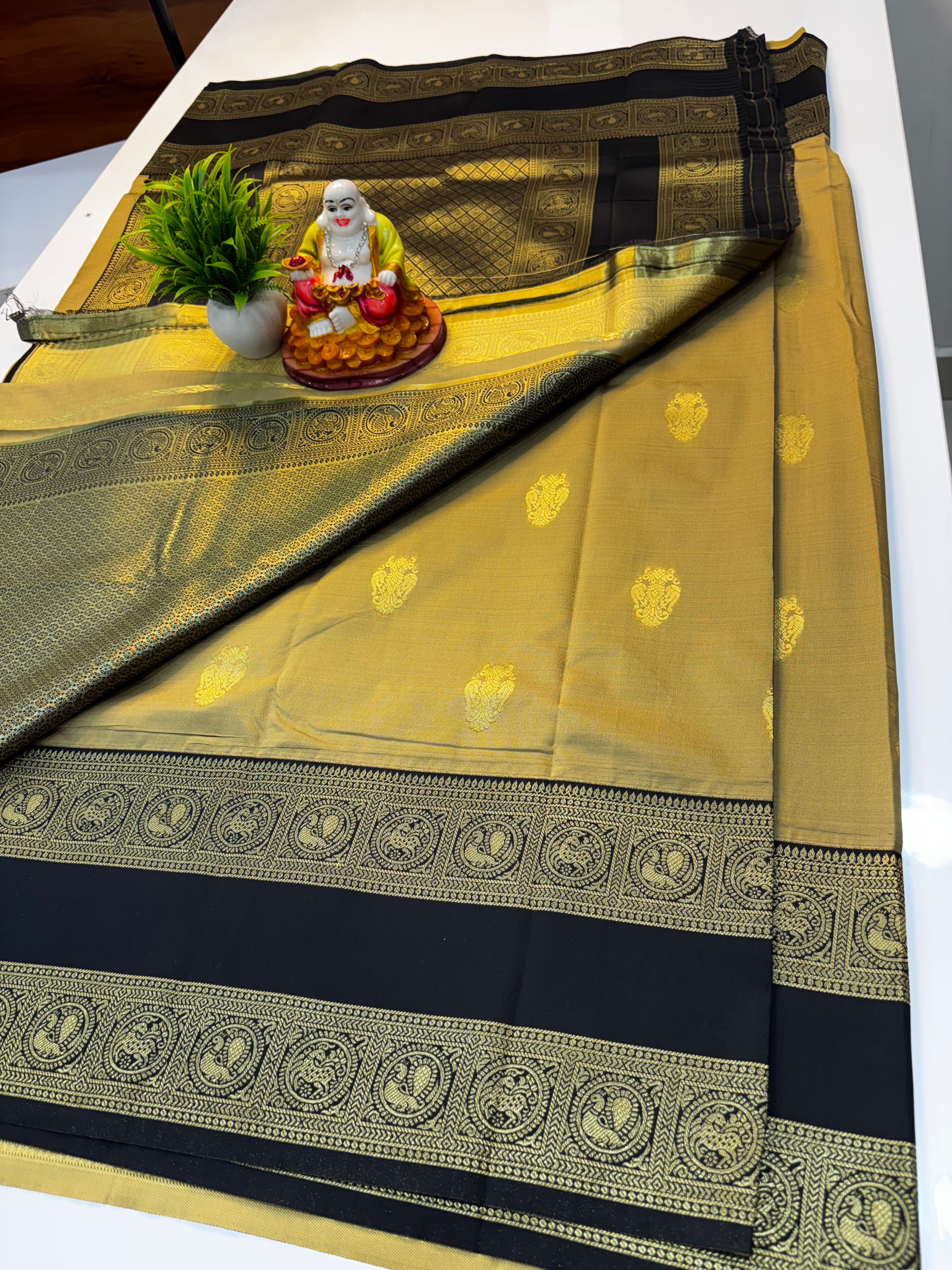 Premium Semi Silk Saree with Ganda Berunda Design & Rich Pallu