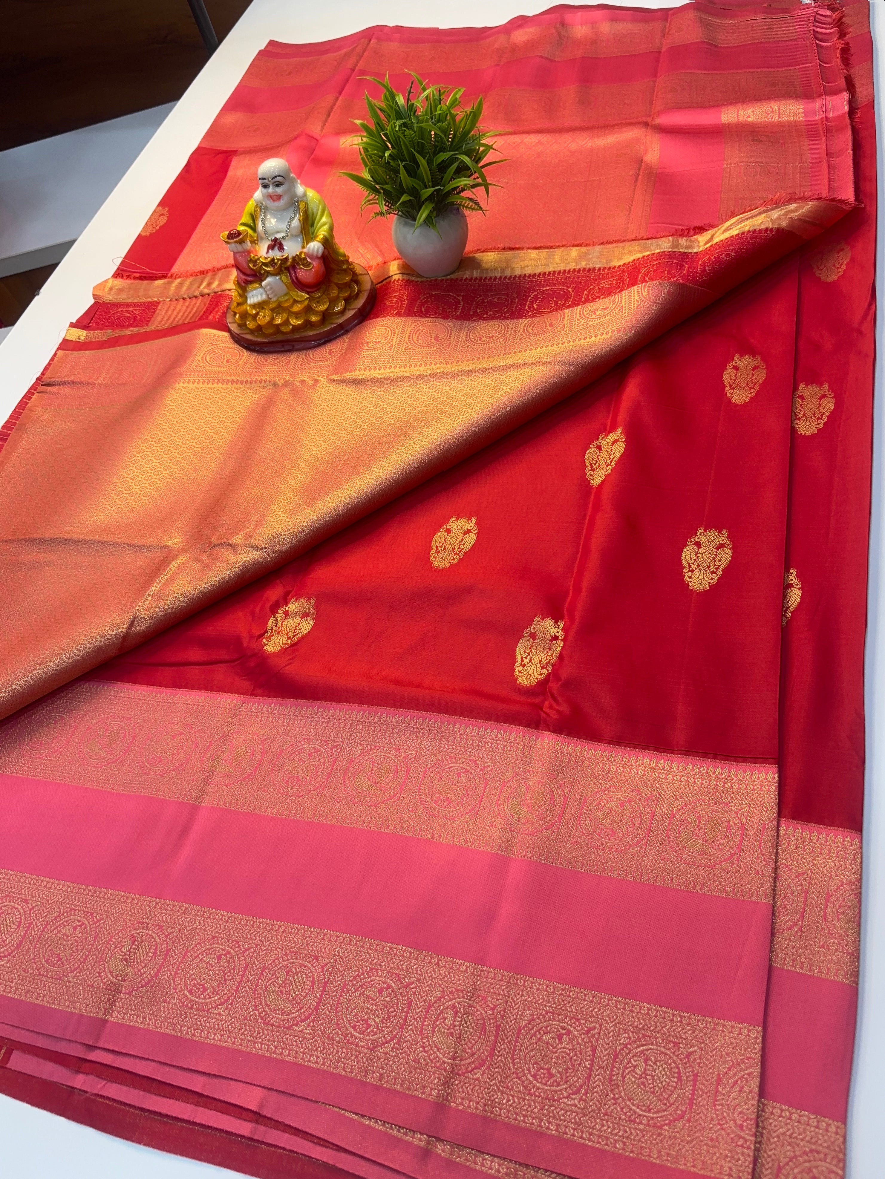 Premium Semi Silk Saree with Ganda Berunda Design & Rich Pallu