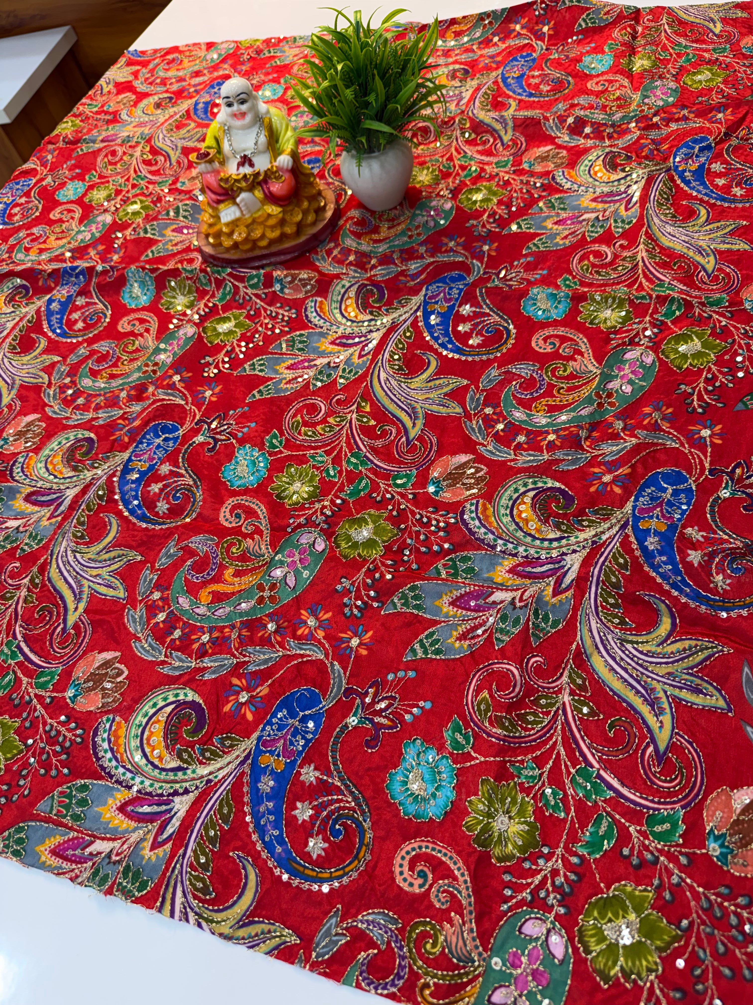 Premium Kalamkari Crepe Silk blouse with position work | Padmavathi Silks and Sarees