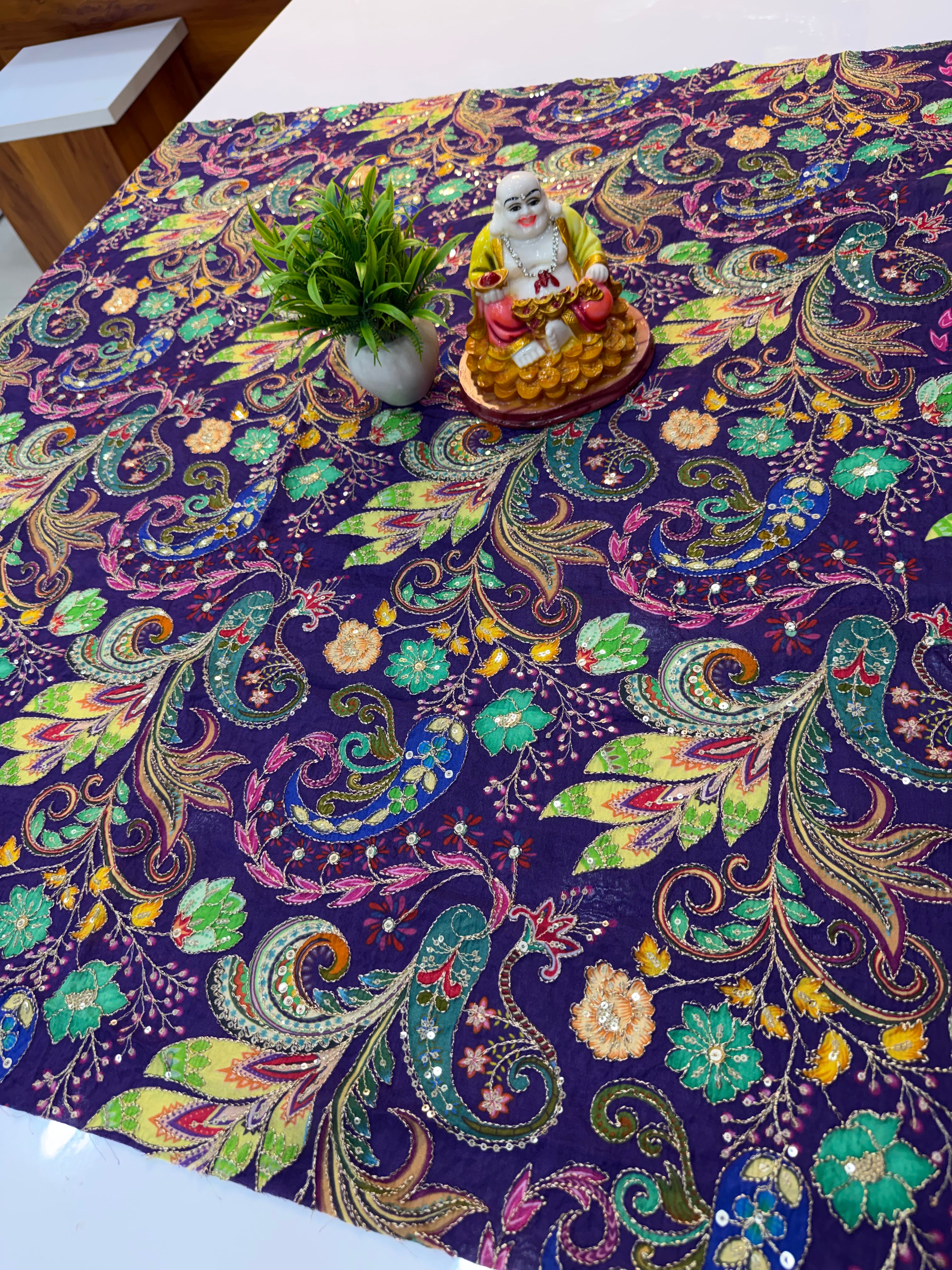 Premium Natural Crepe Kalamkari Blouse Piece – Padmavathi Silks & Sarees
