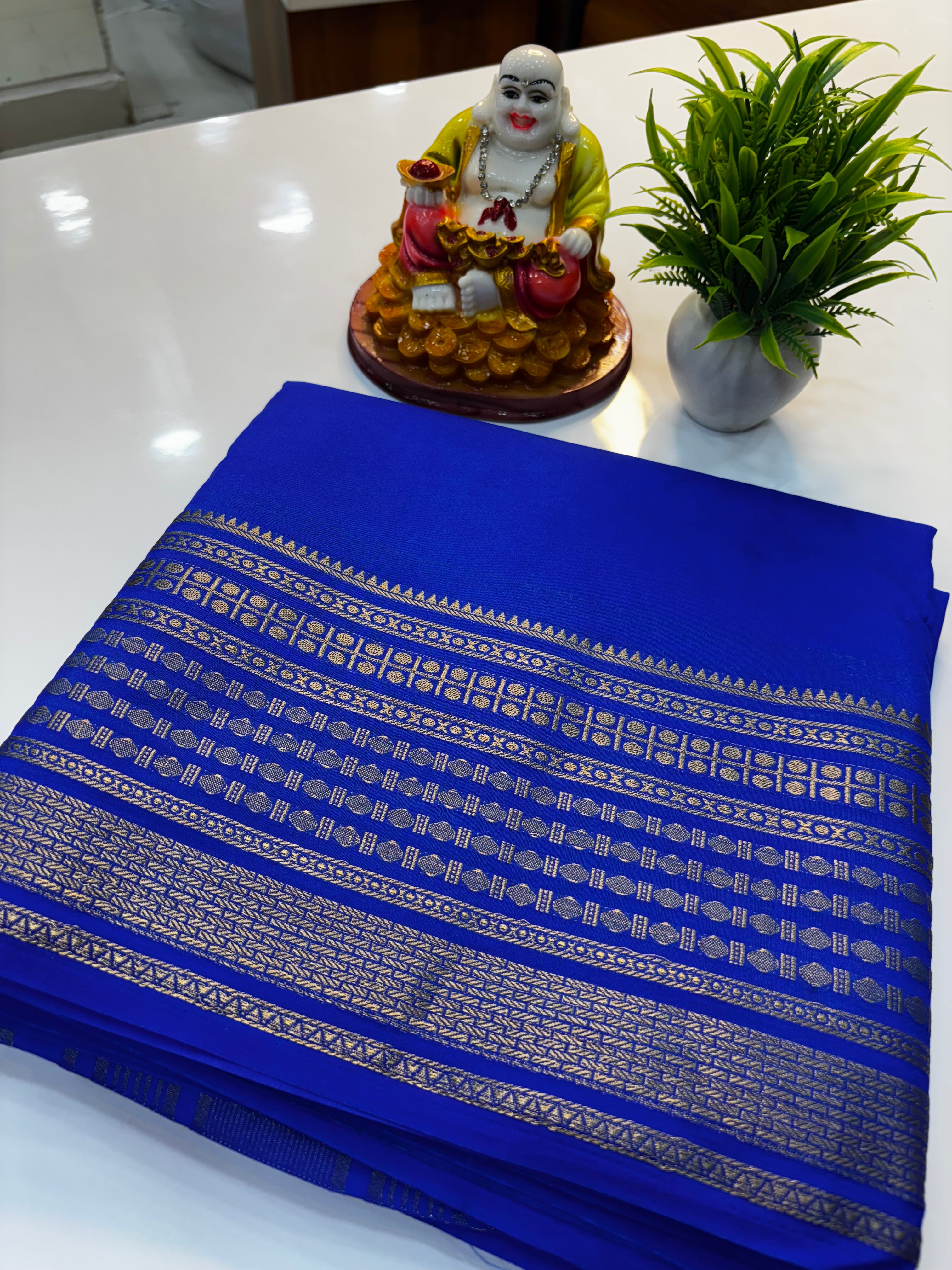 Mysore Crepe Silk Saree with Rudrakshi Border | Padmavathi Silks and Sarees