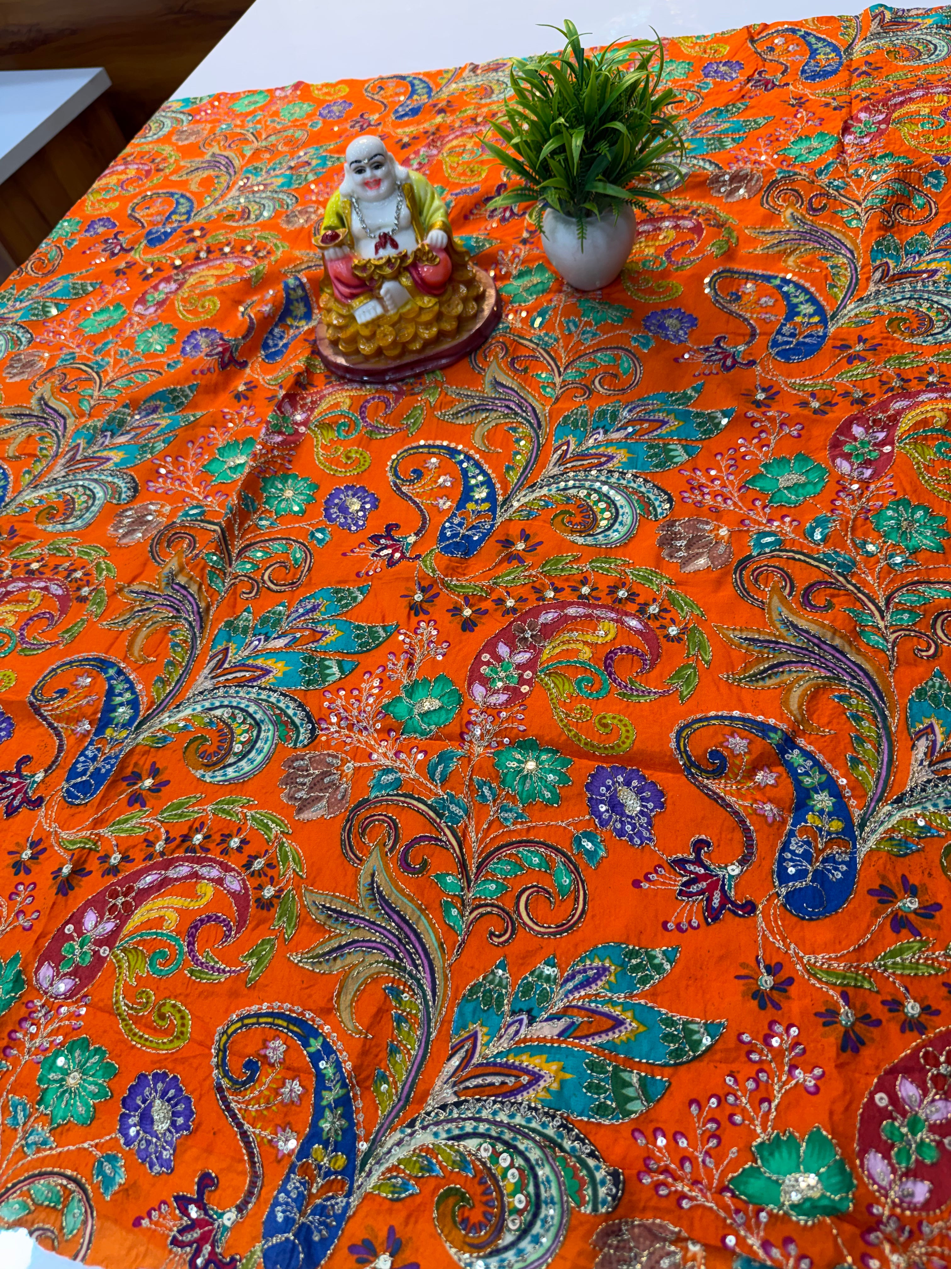Premium Natural Crepe Kalamkari Blouse Piece – Padmavathi Silks & Sarees