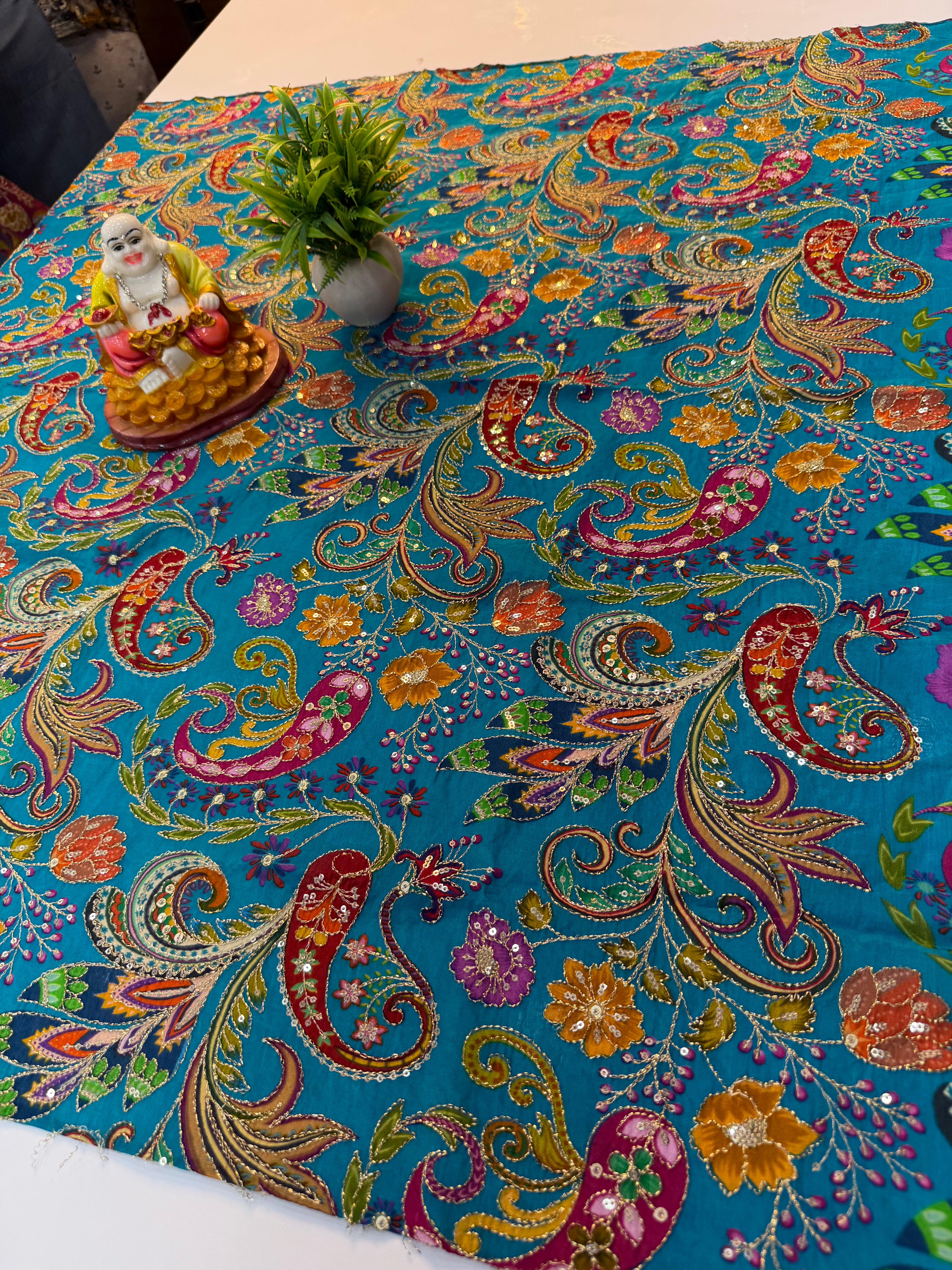 Premium Natural Crepe Kalamkari Blouse Piece – Padmavathi Silks & Sarees
