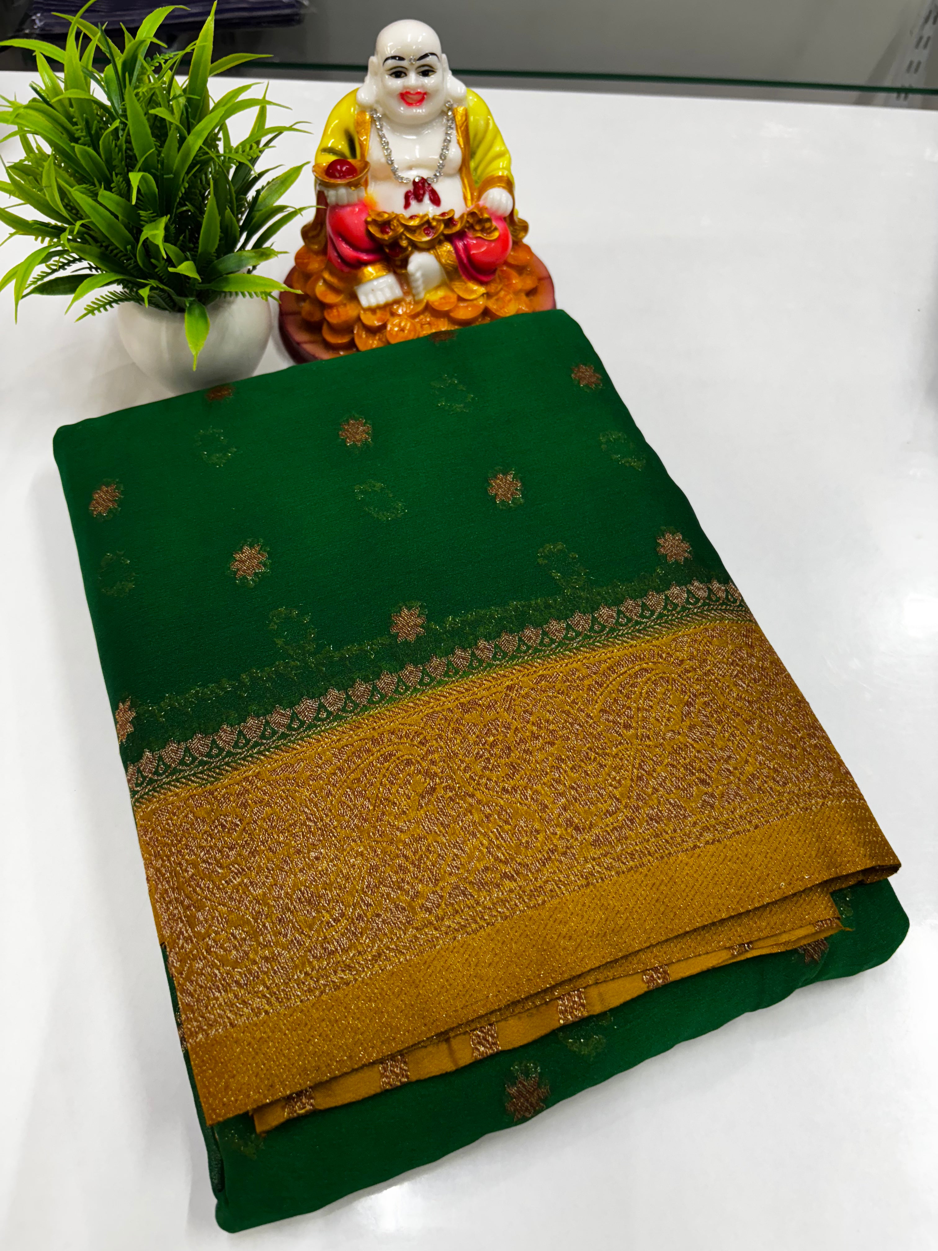 Premium Chiffon Saree with Beautiful Buttas & Rich Pallu
