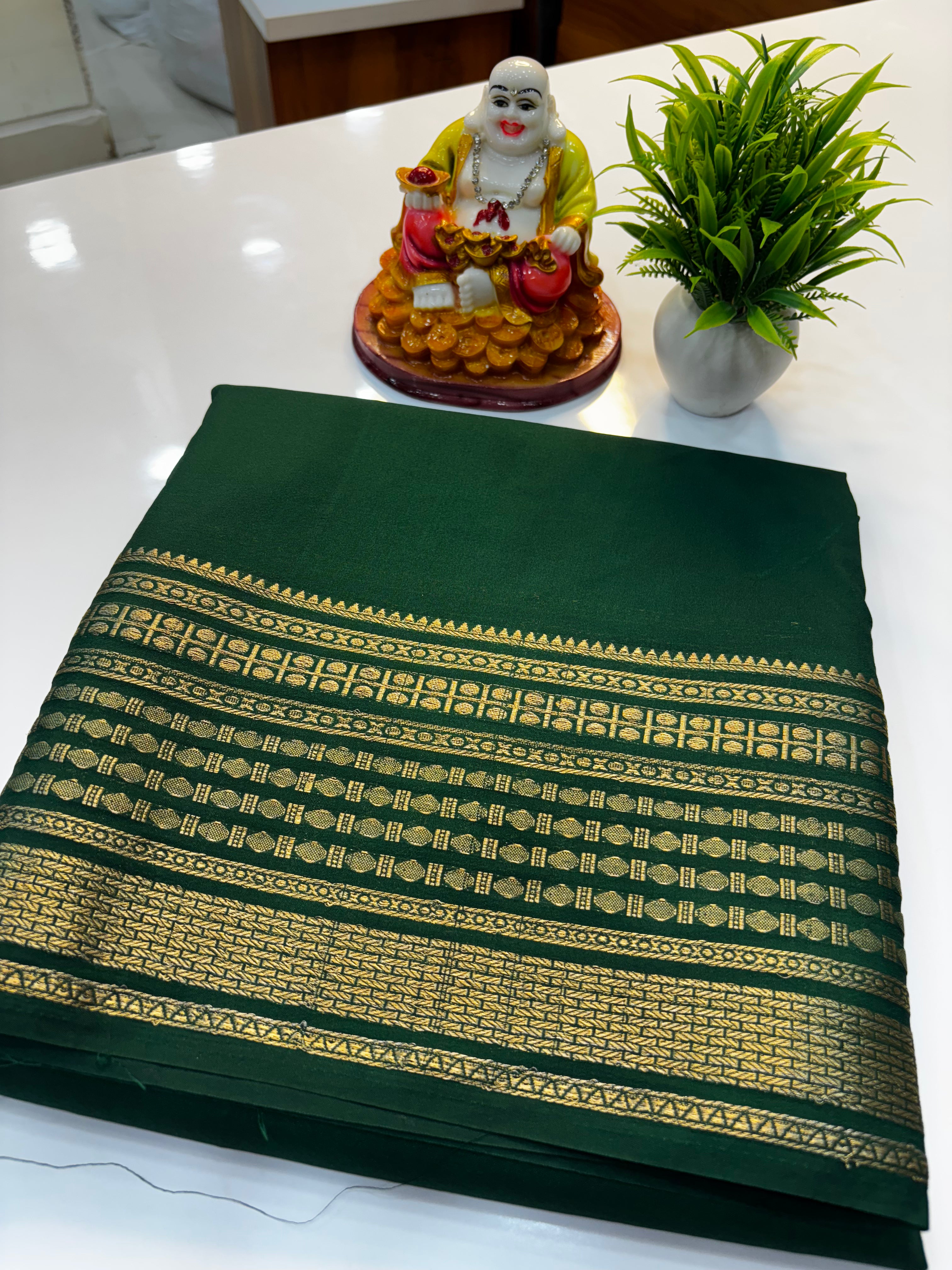Mysore Crepe Silk Saree with Rudrakshi Border | Padmavathi Silks and Sarees